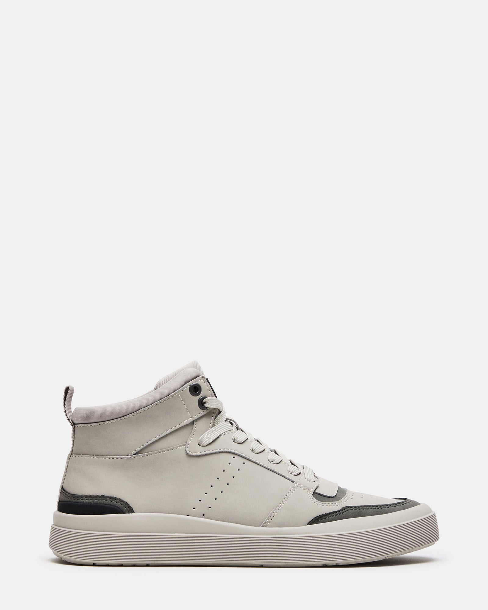 Side view of Derick light grey high top sneakers, perfect for casual outings.