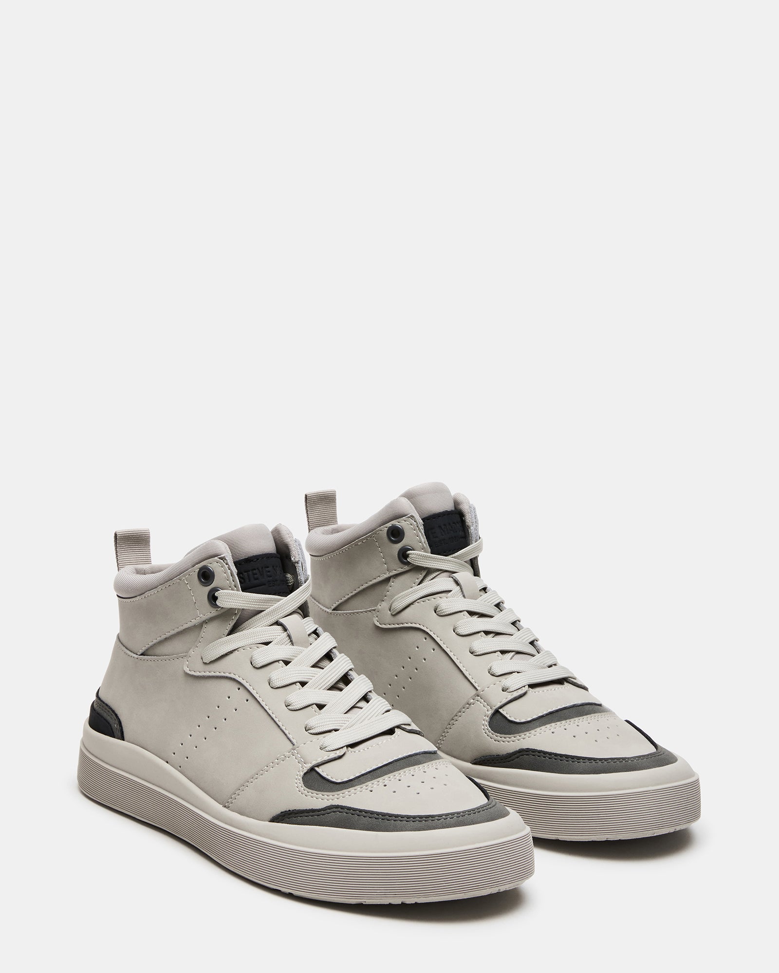 Close-up of the lace-up detail on Derick high top sneakers for women.
