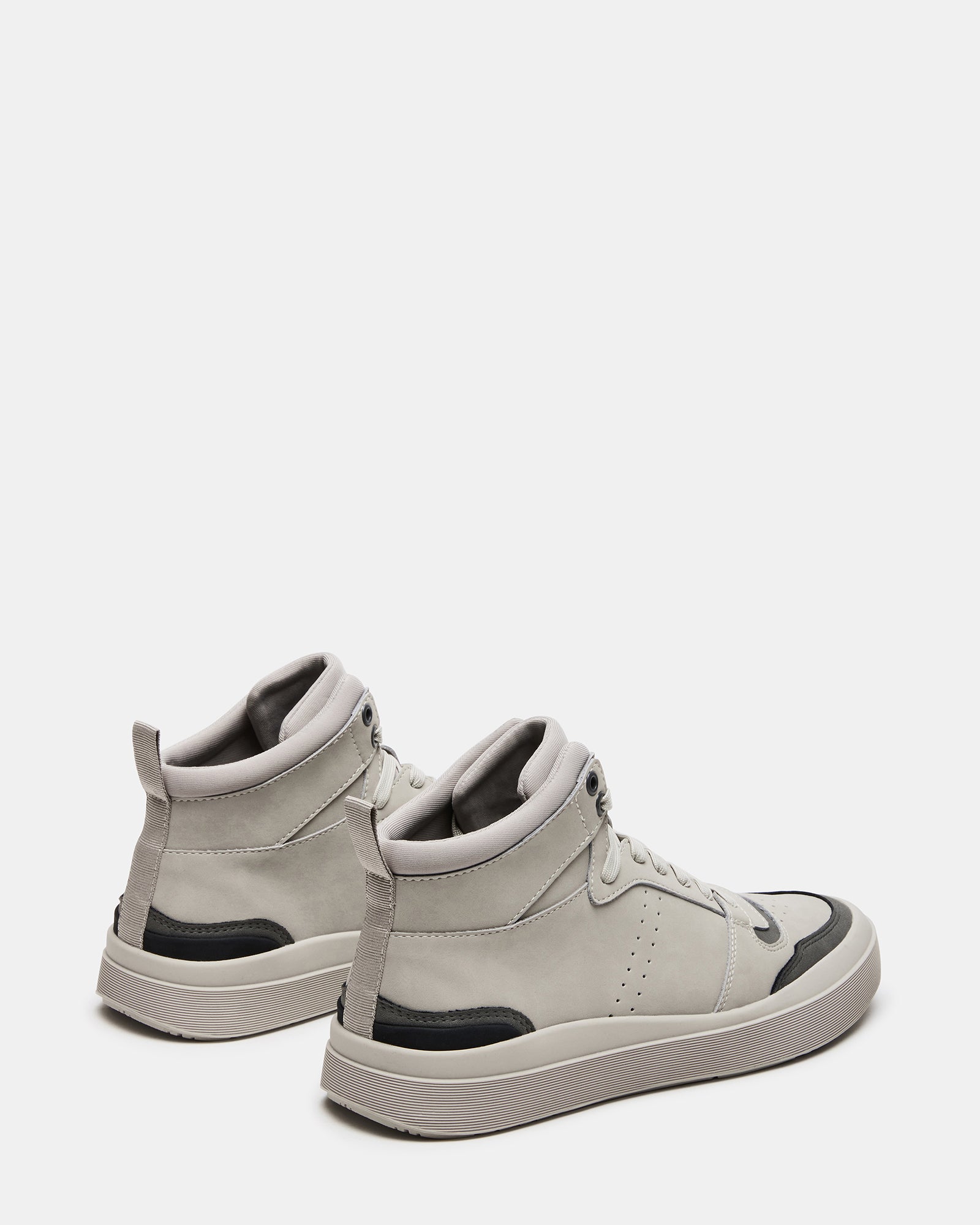 Close-up of the lace-up detail on Derick high top sneakers for women.
