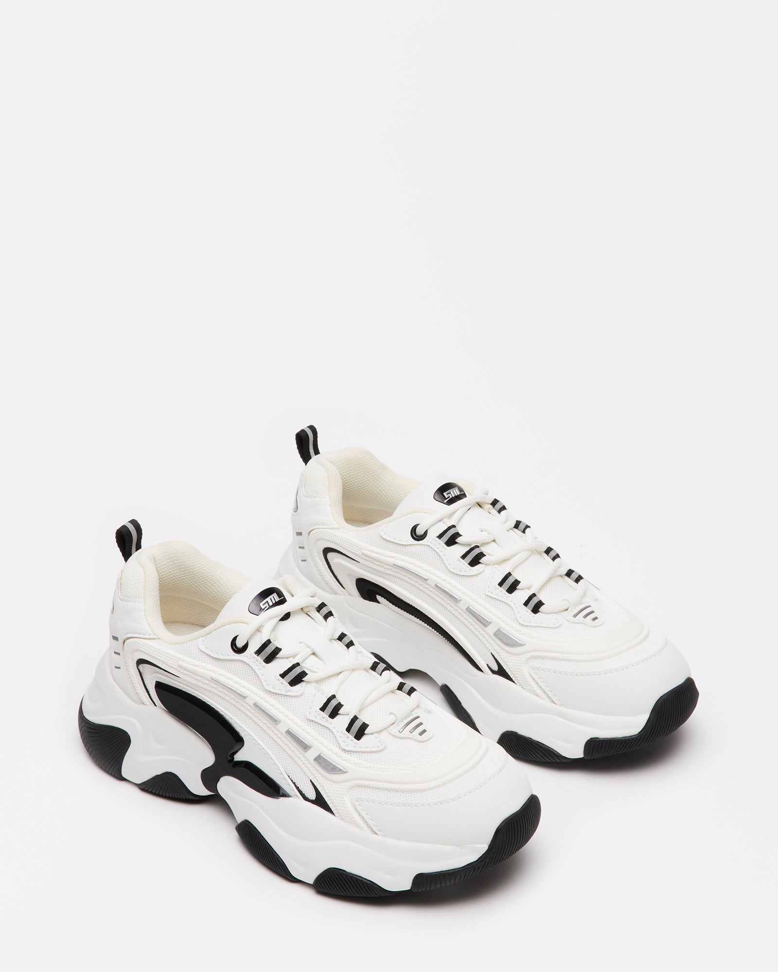 Top view of FLEX vegan sneakers with laced closure and chunky design