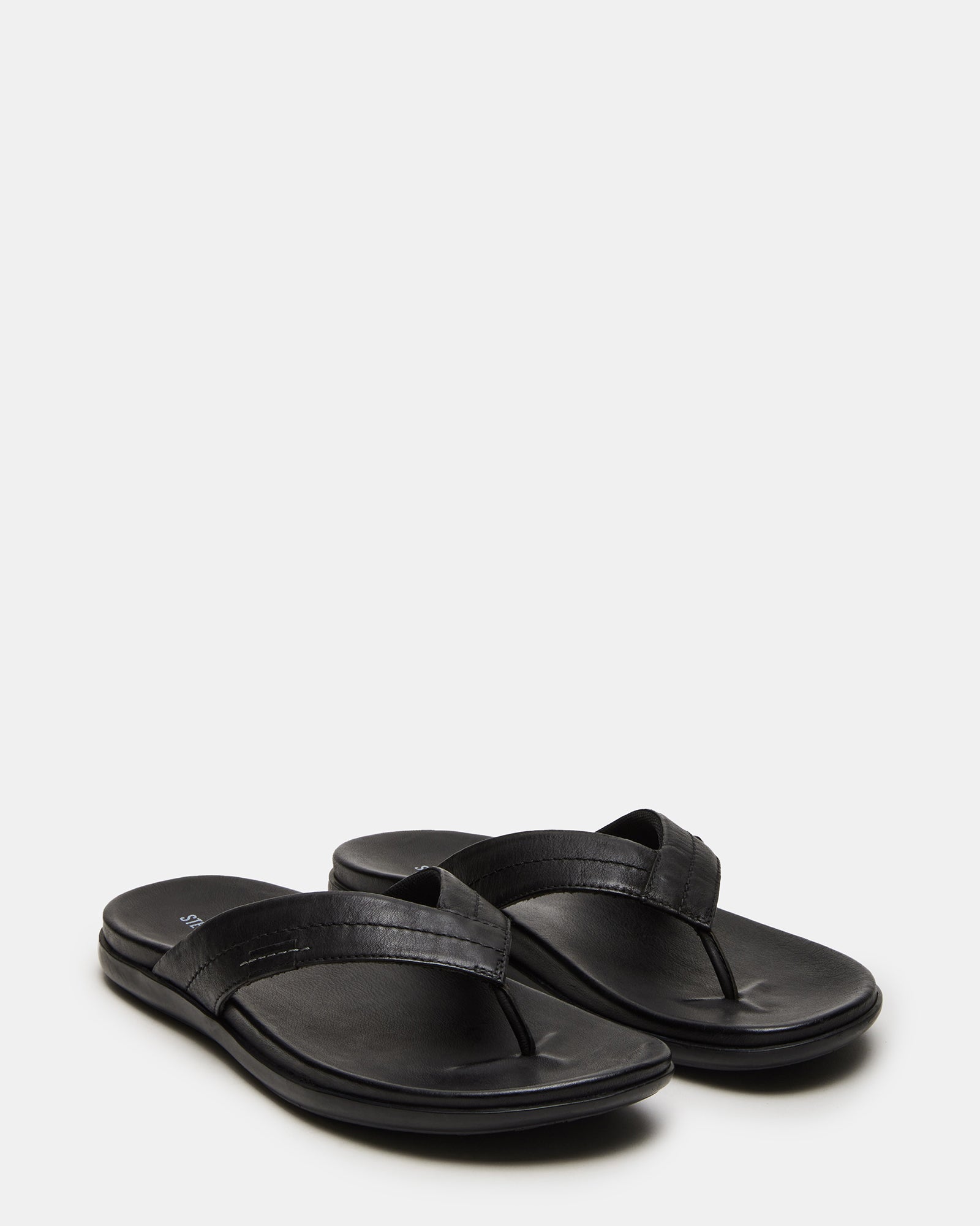 Close-up of the luxurious tumbled leather of the Emmett sandals.