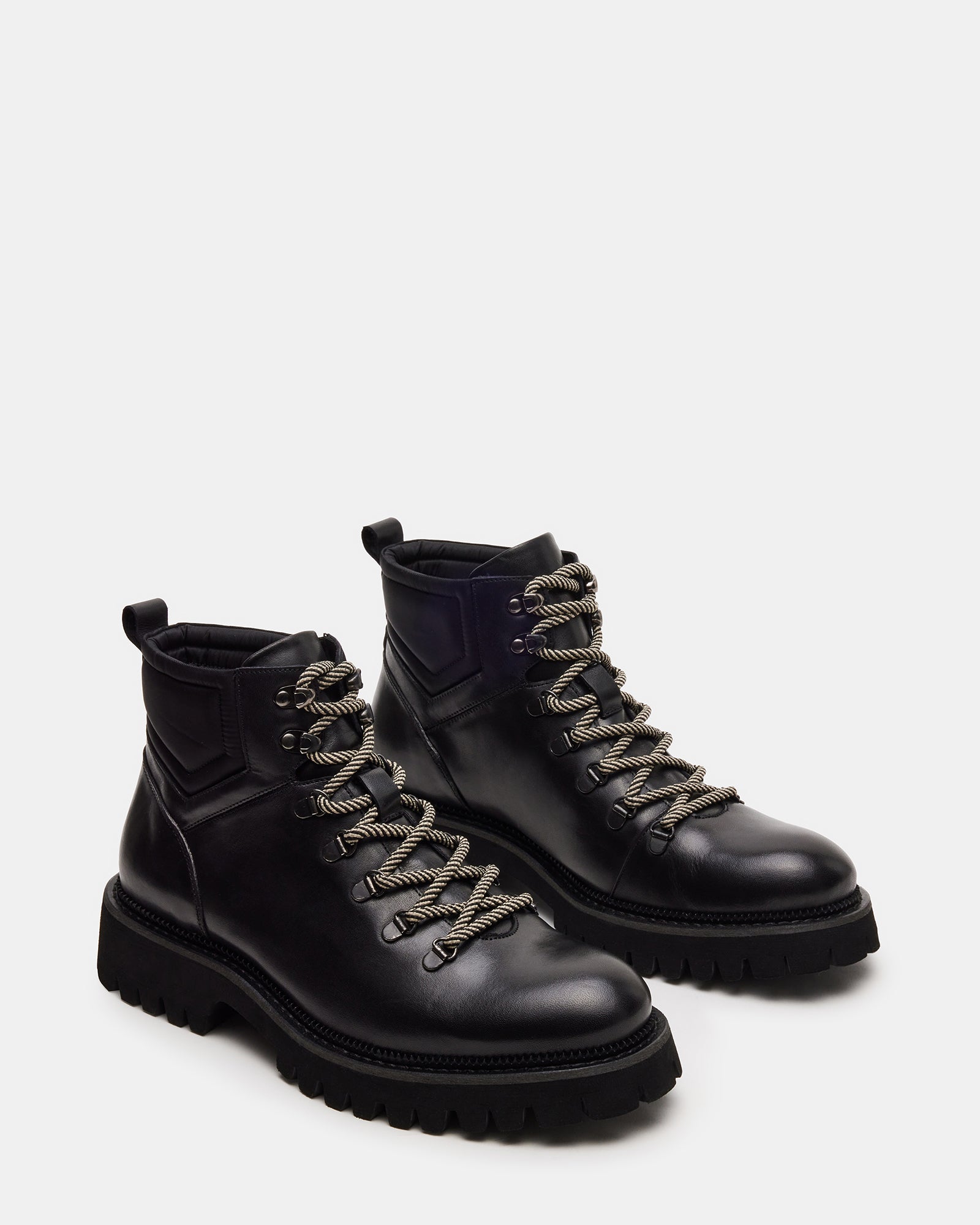 Front angle showcasing the boots rugged lug sole design