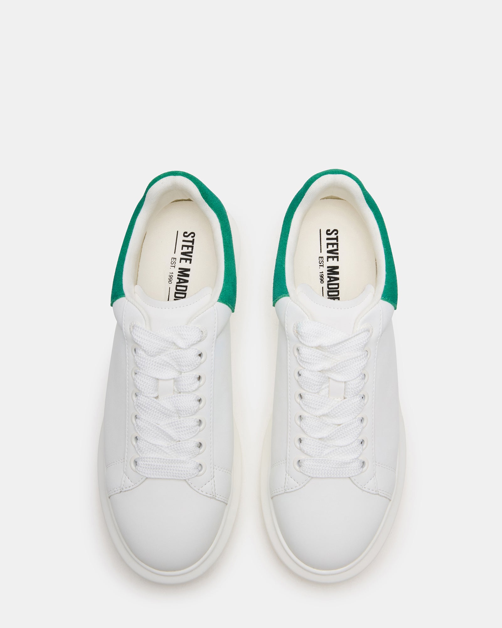 Close-up of the suede and synthetic upper on the casual platform shoes