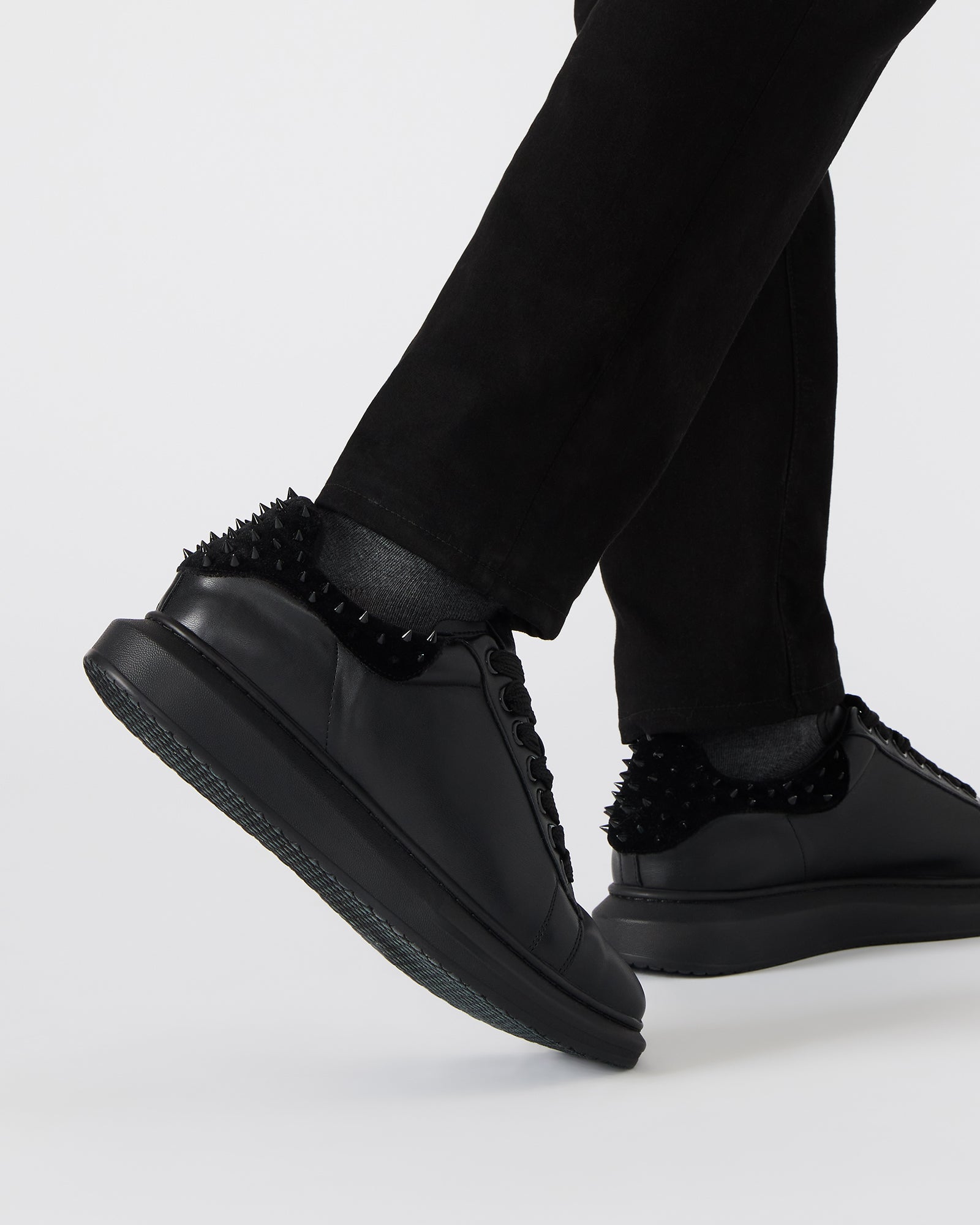 Top view of the Frosting Black Velvet shoes highlighting the laced closure