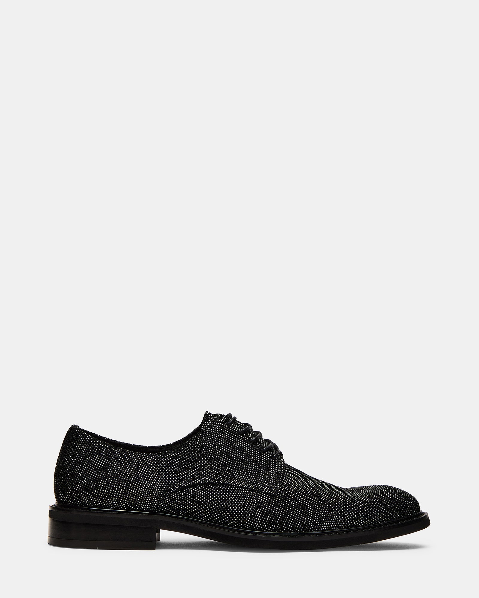 Hadar black dress shoes styled with navy suit for formal events
