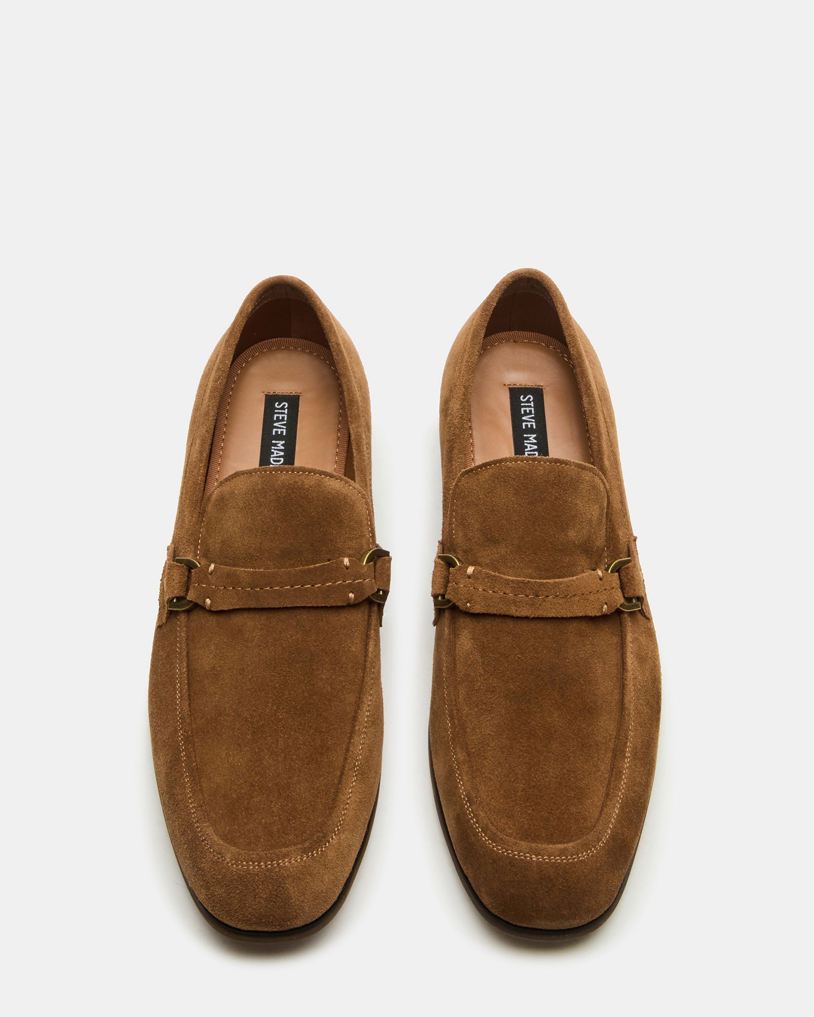 Close-up of HEROLF mens brown dress shoes showcasing the suede texture and square toe design.