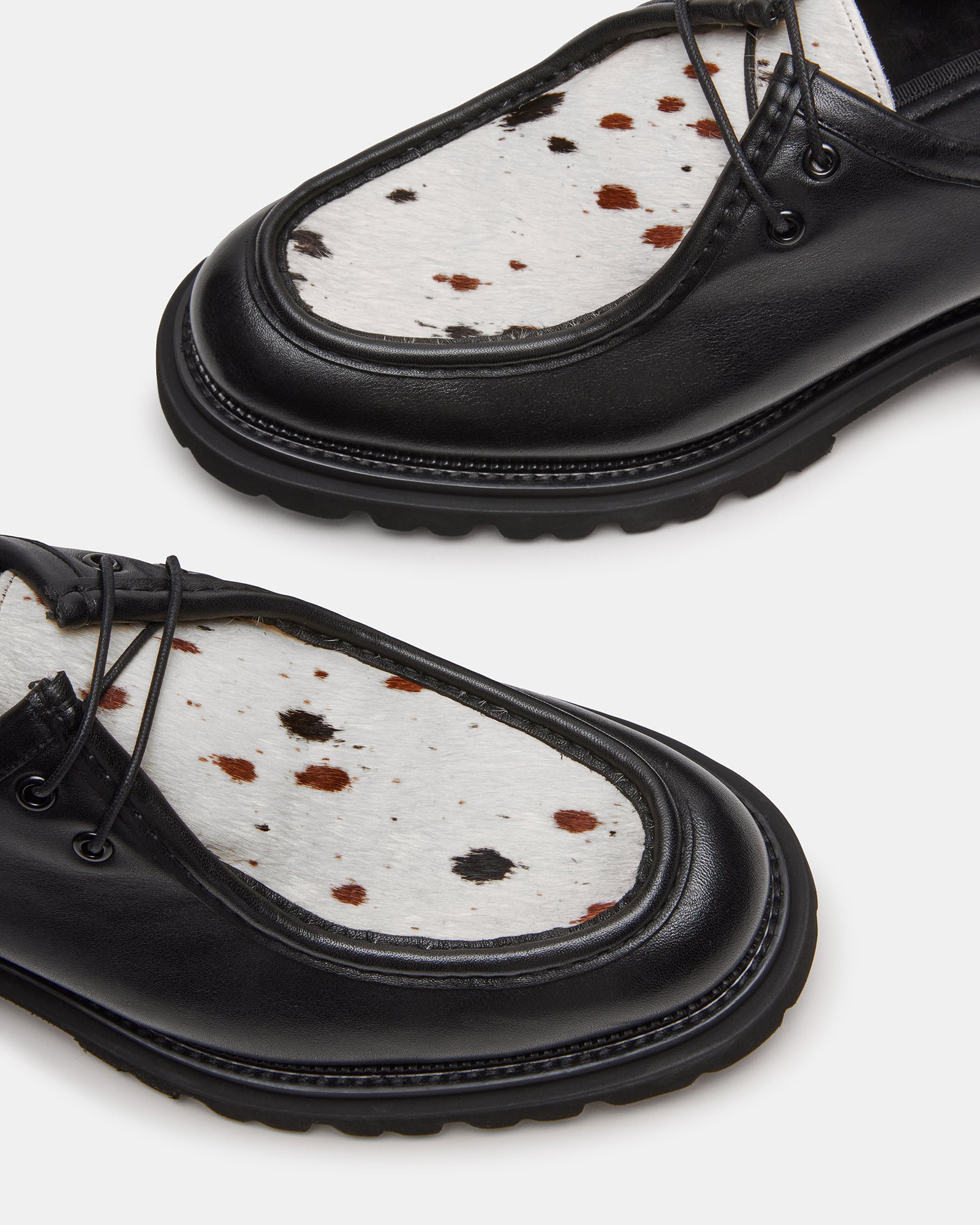 Close-up of the polka dot detailing on these premium oxford shoes for men