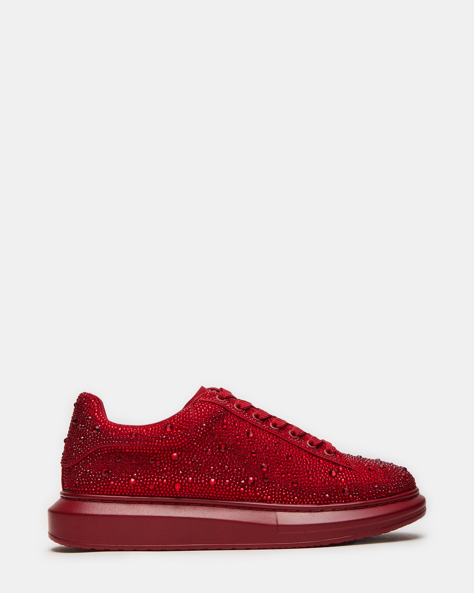 Close-up of rhinestone detailing on ICEBOX platform sneakers