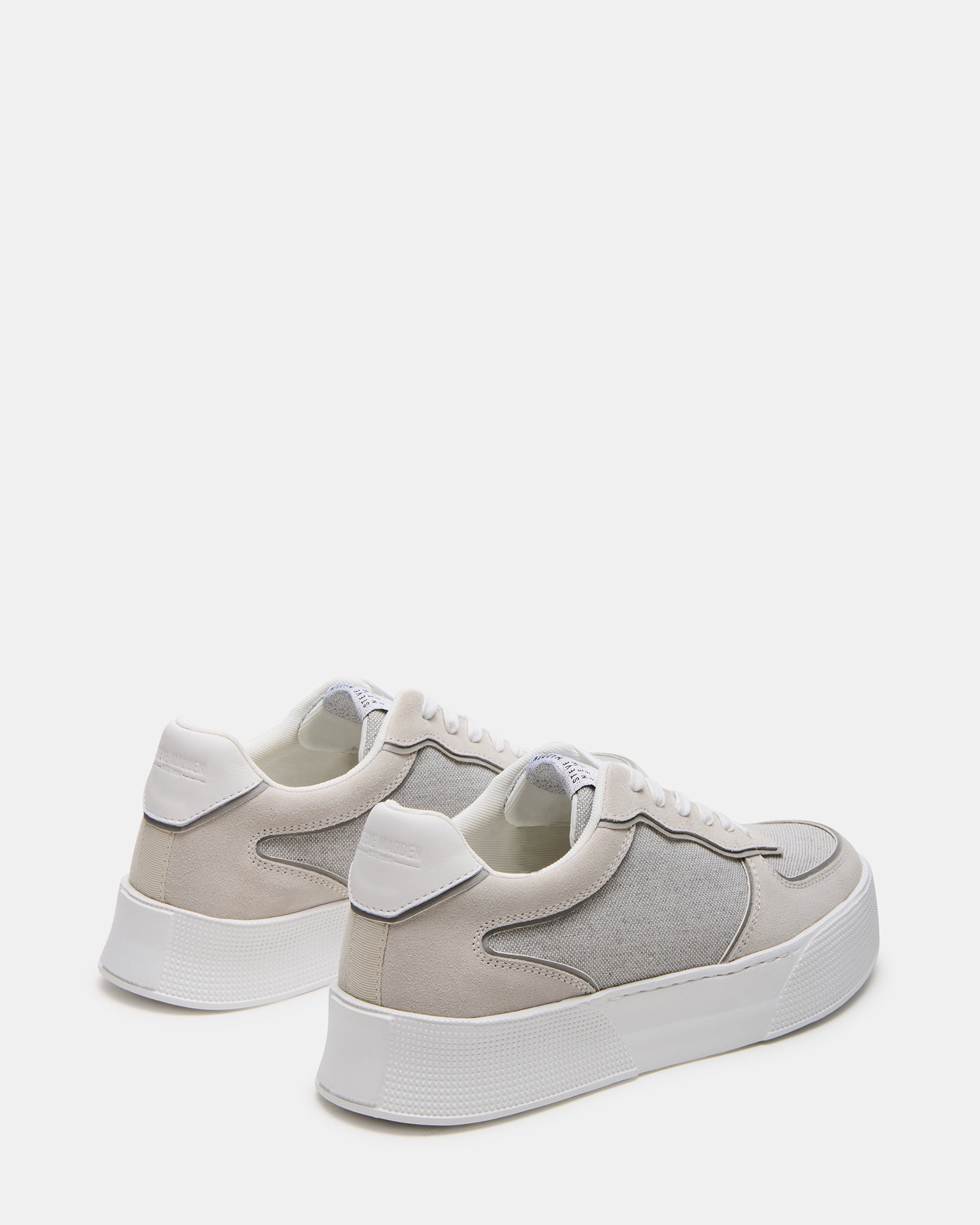 Top view of comfortable dress shoes for women in grey multi.