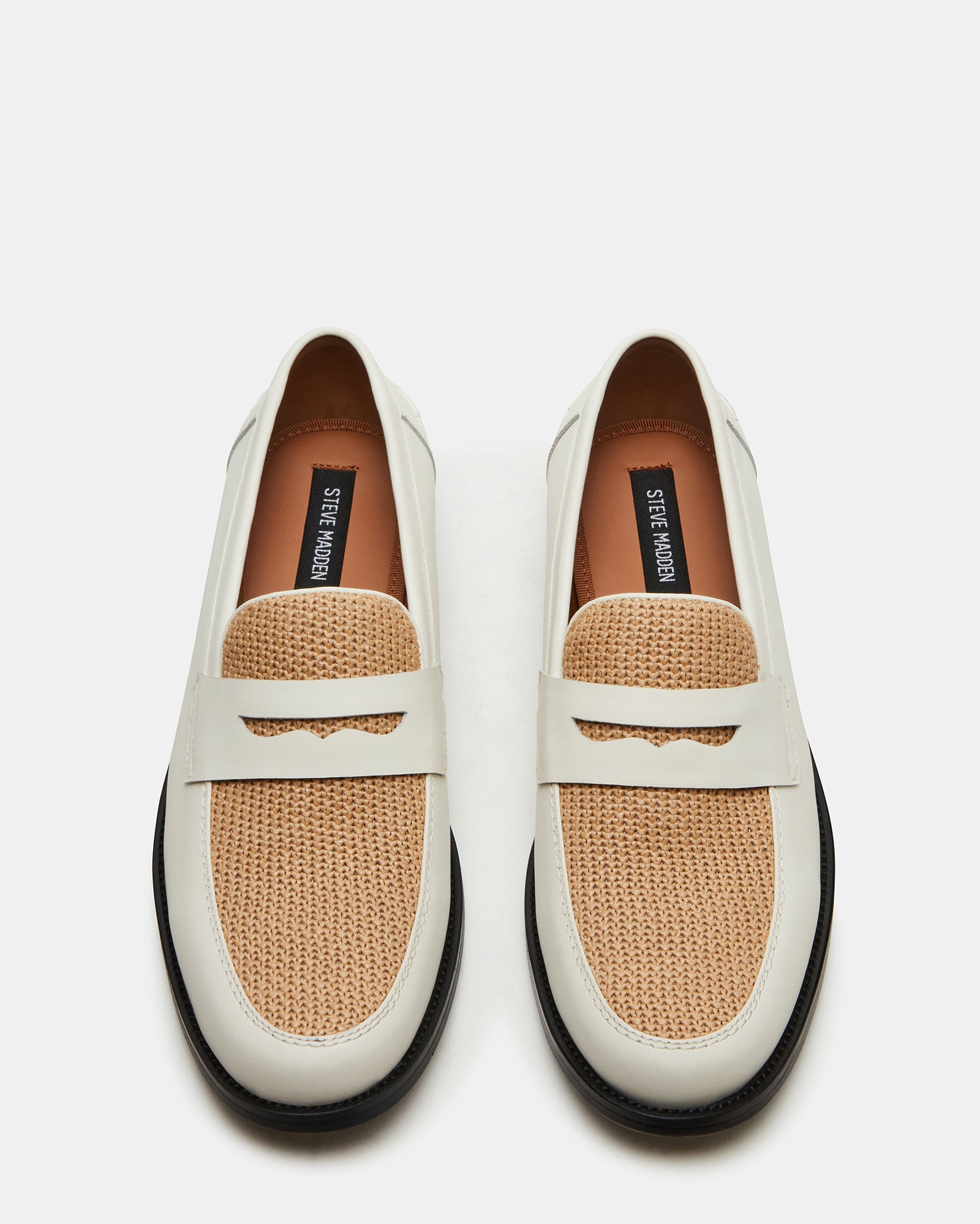 Natan Bone Multi mens leather loafers with slip-on design and polished finish