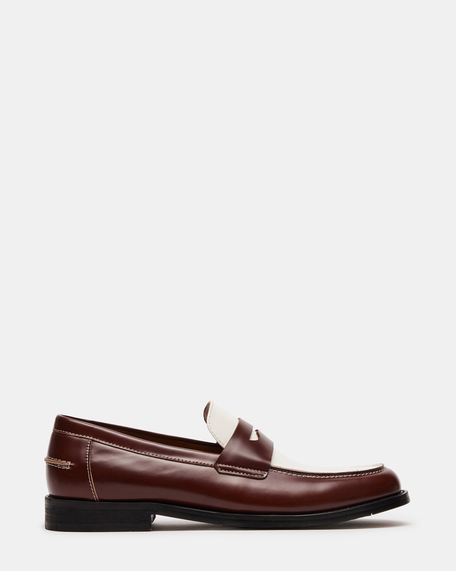 Close-up of NATAN Brown Multi loafers highlighting the leather texture.