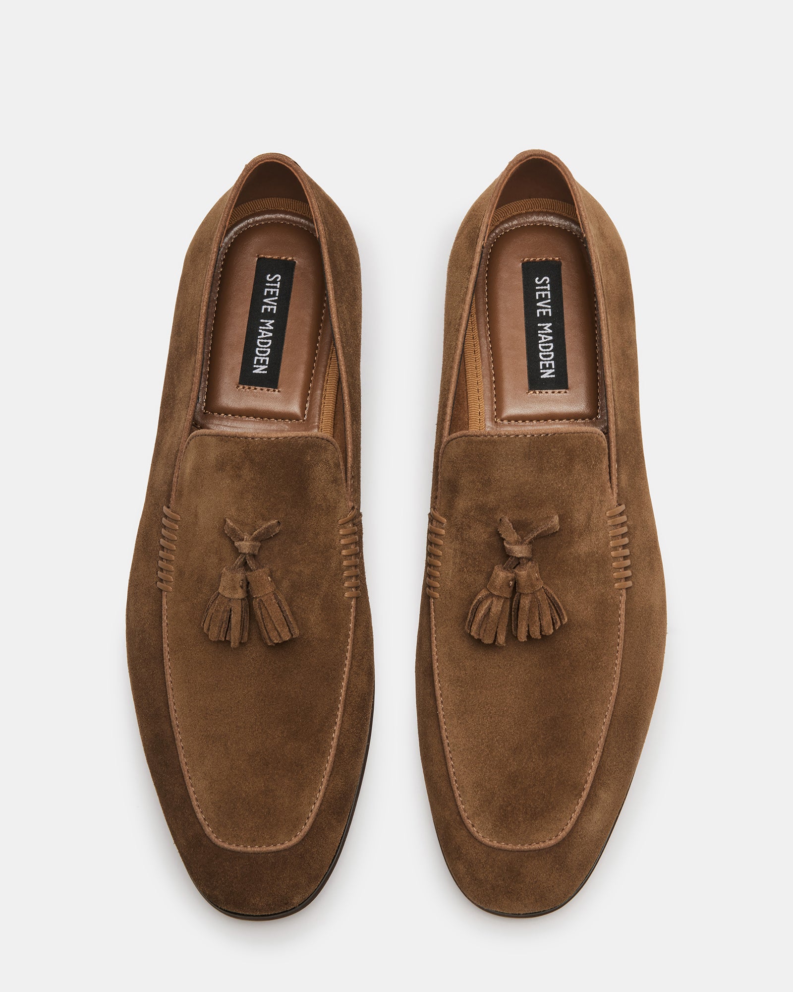 Side view of ONDRE loafers highlighting premium suede texture