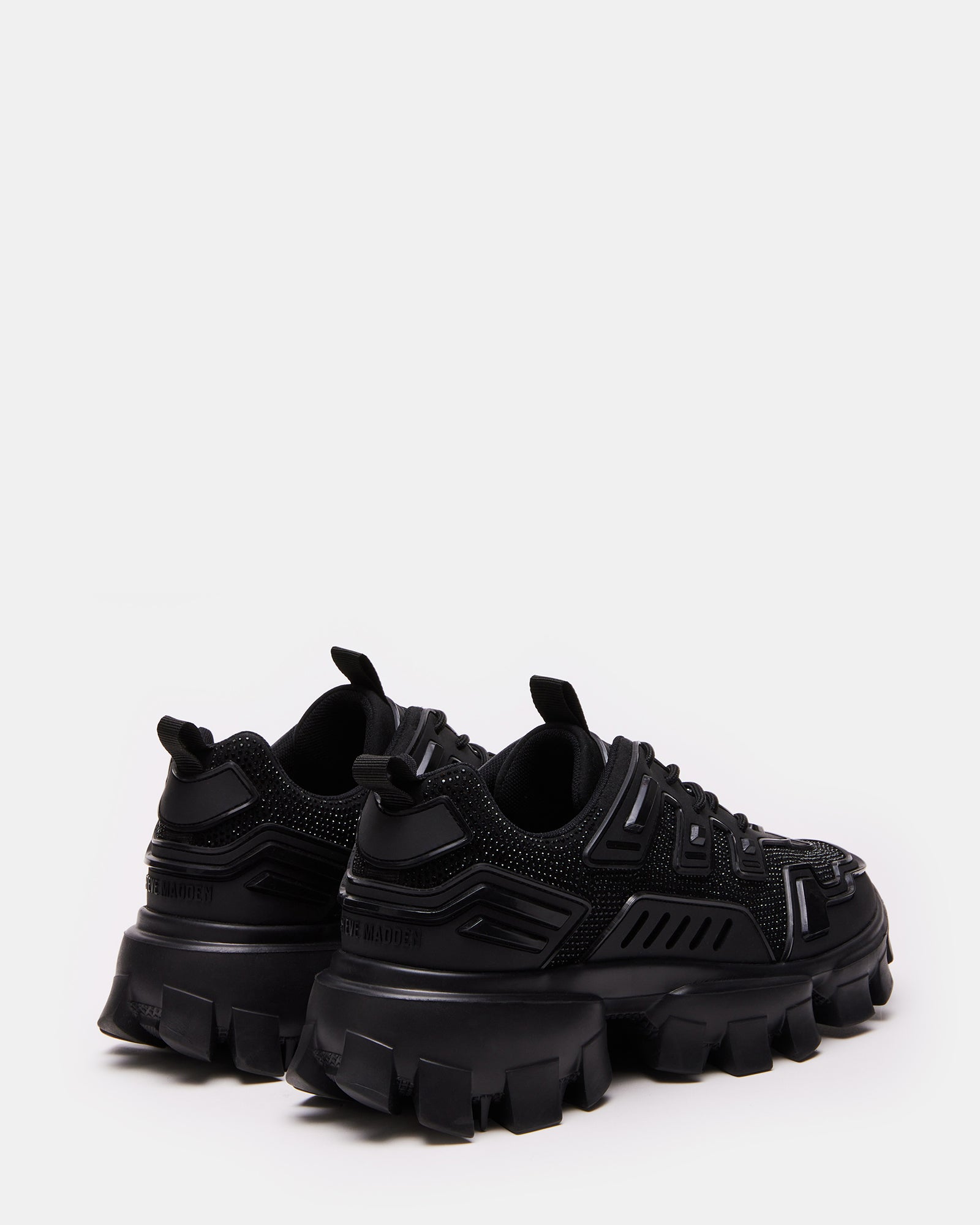 Side profile highlighting platform height and textured accents