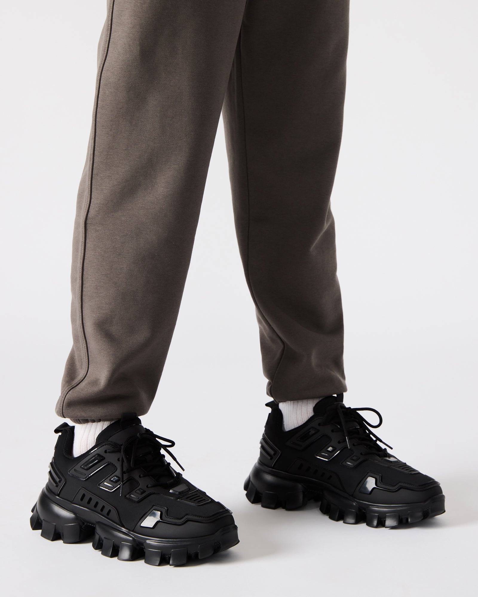 Worn pair of Ponce Multi platform sneakers styled with casual outfits