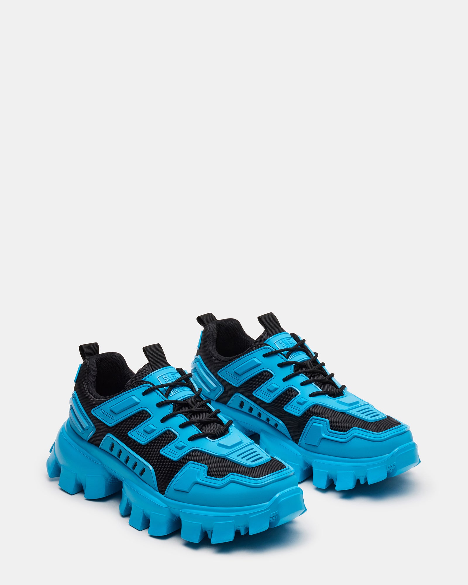 Close-up of the platform sole of Ponce Blue Multi fashion sneakers.