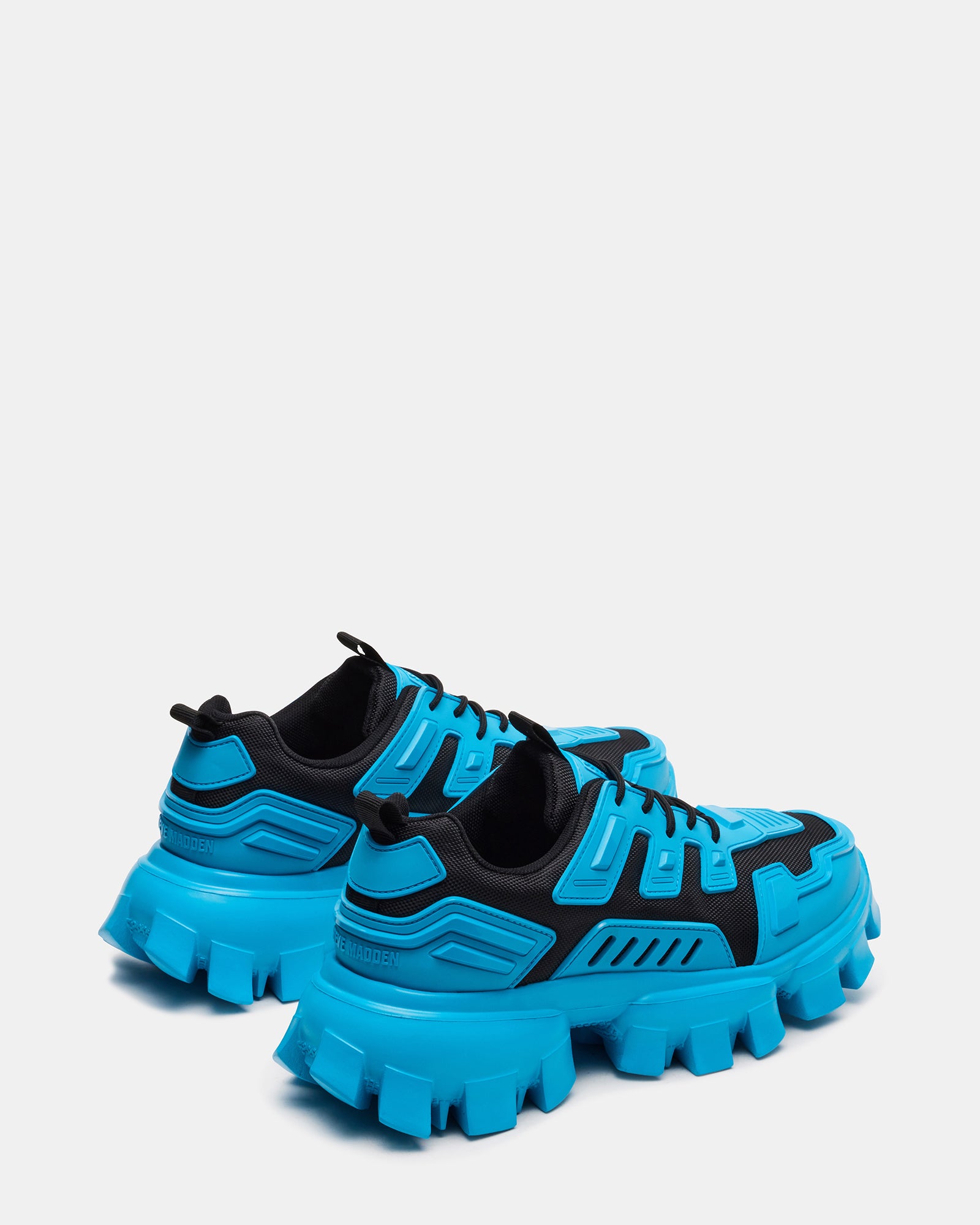 Close-up of the platform sole of Ponce Blue Multi fashion sneakers.
