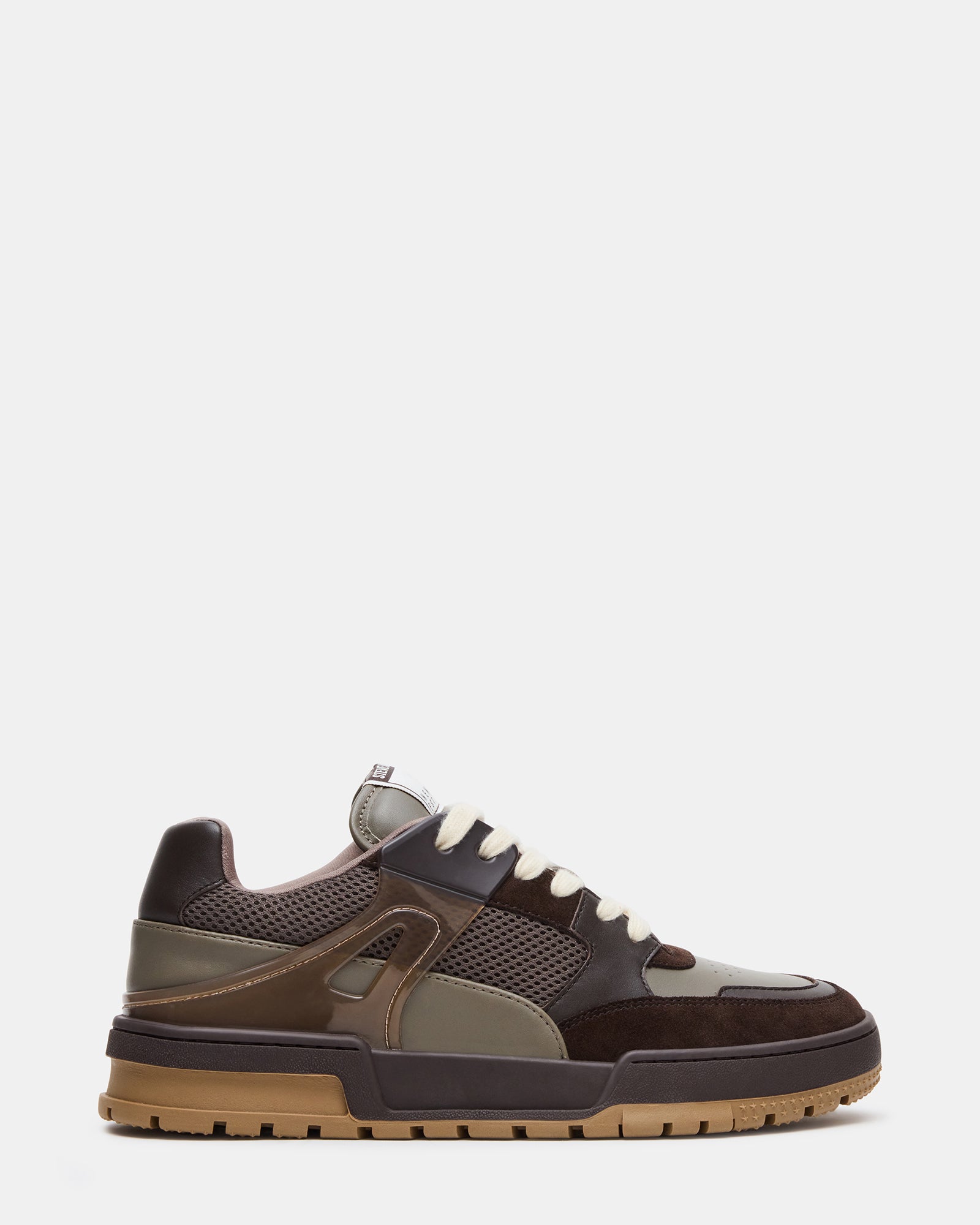 Sanchez multi-tone lace-up sneakers from the side, showcasing design and comfort.