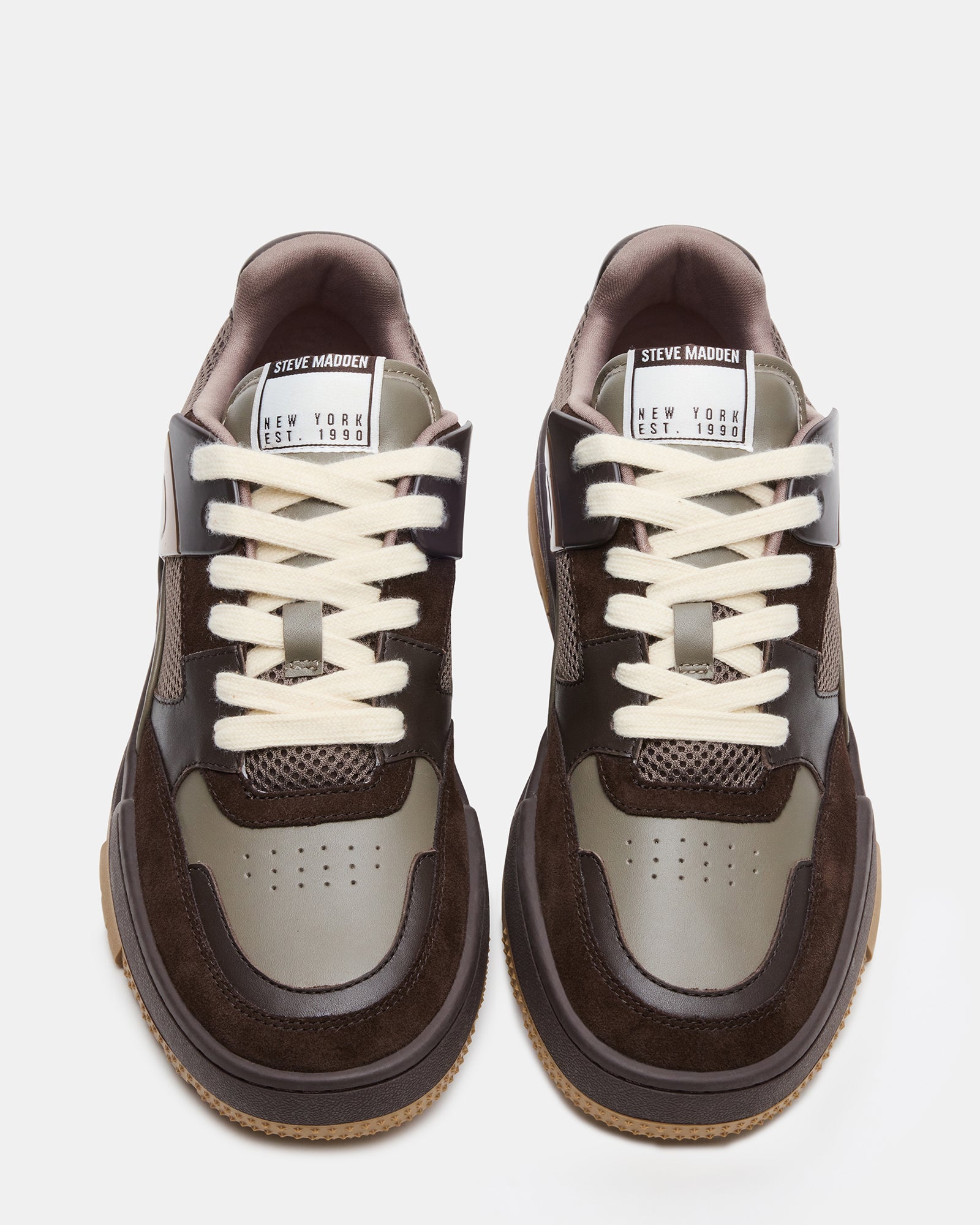 Sanchez multi-tone lace-up sneakers from the side, showcasing design and comfort.