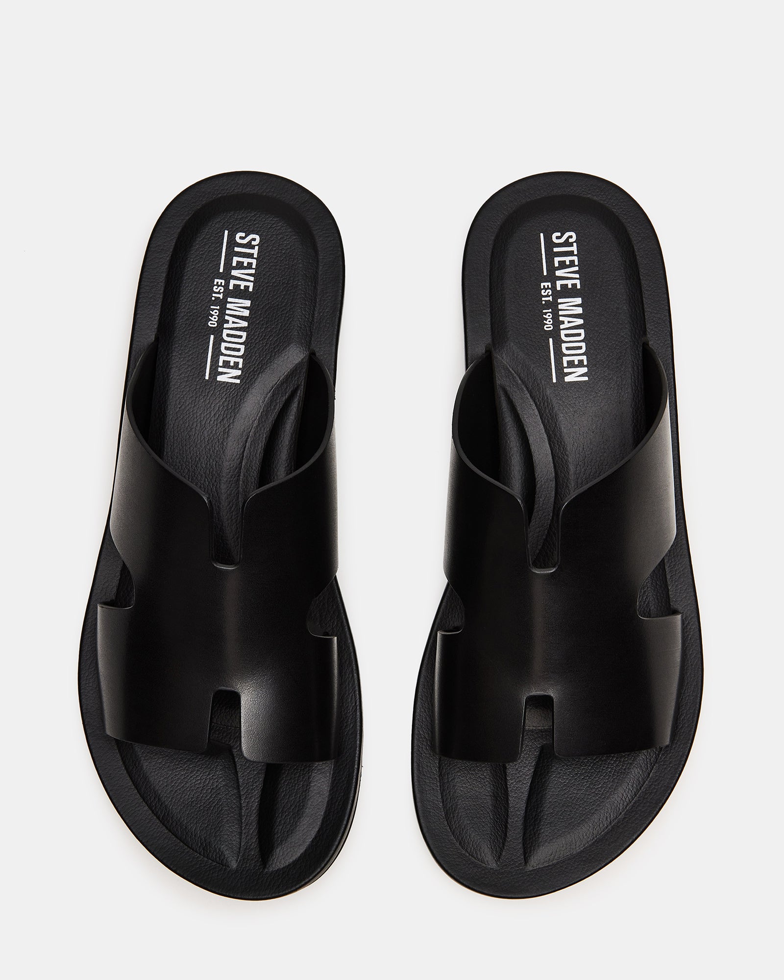 Sleek Black Leather Slip-On Sandals - Image 4