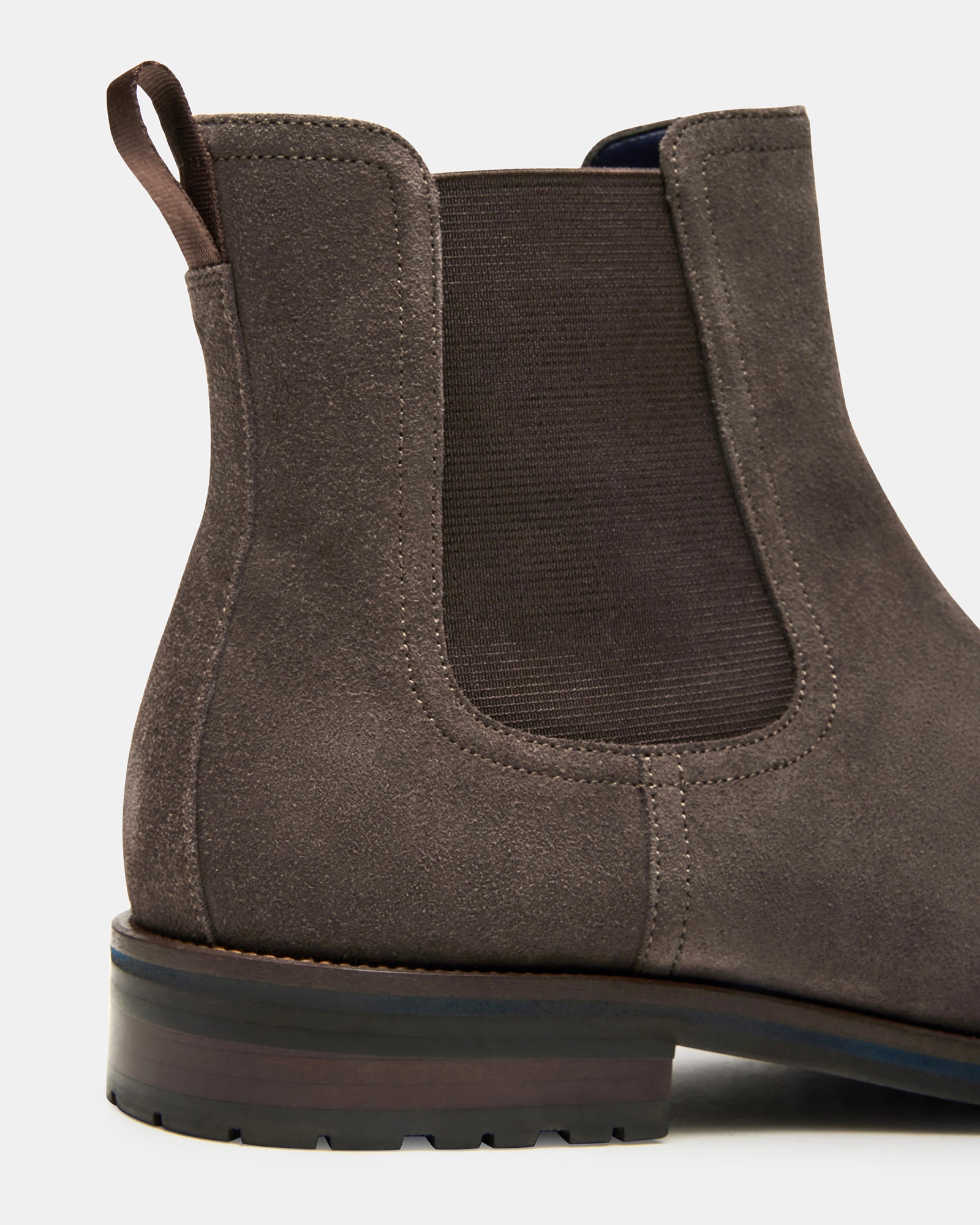 Close-up of soft suede boots texture and flexible sole