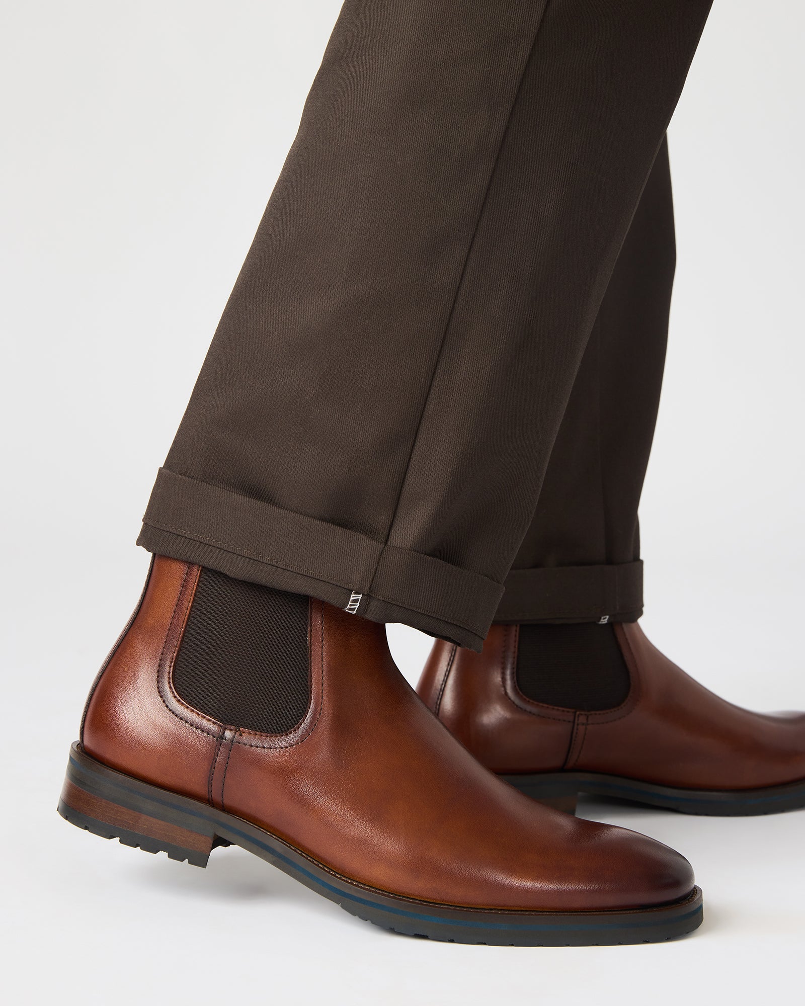 Side profile of womens ankle boots with elastic insets