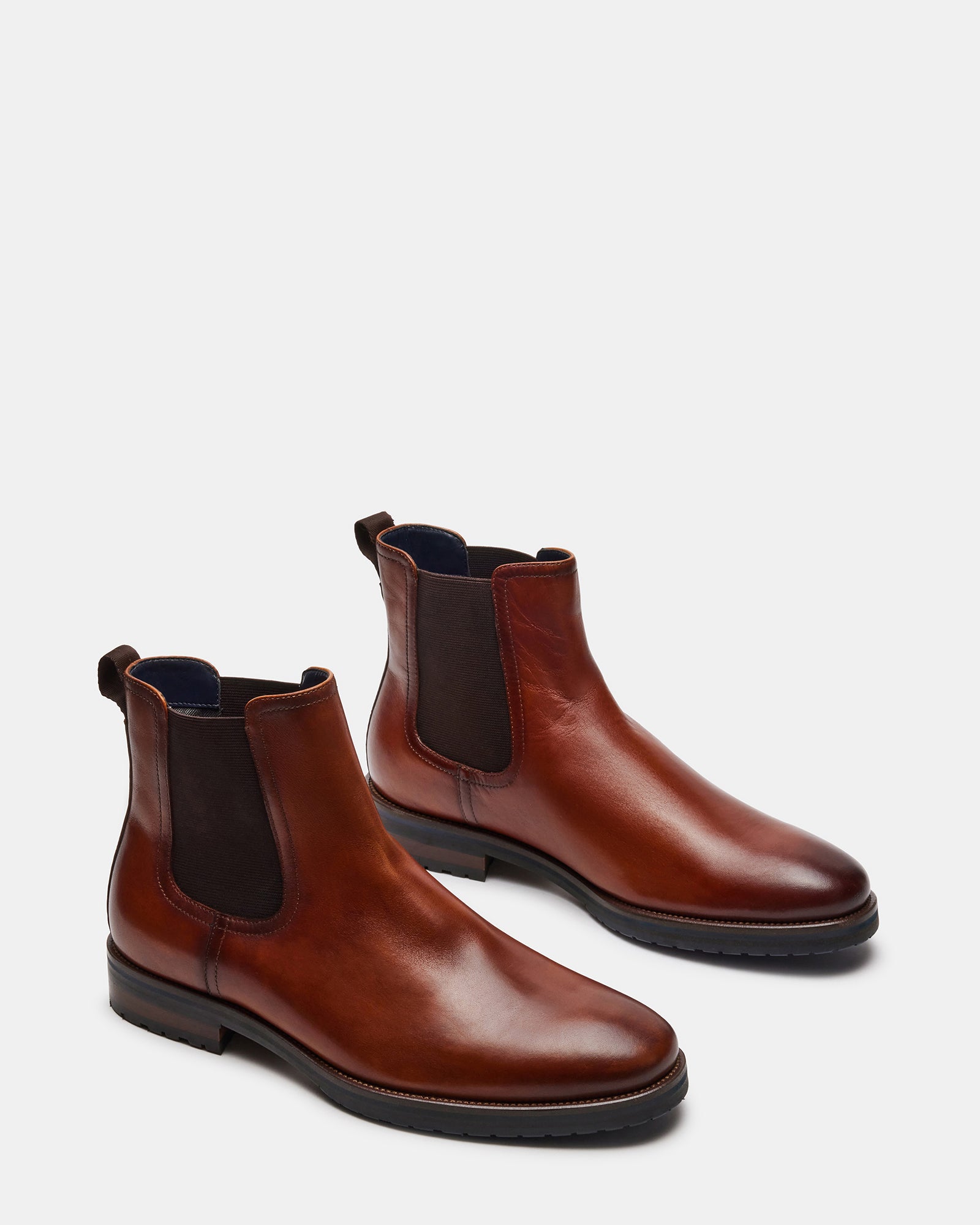 Close-up of the pull tab and leather upper in high detail