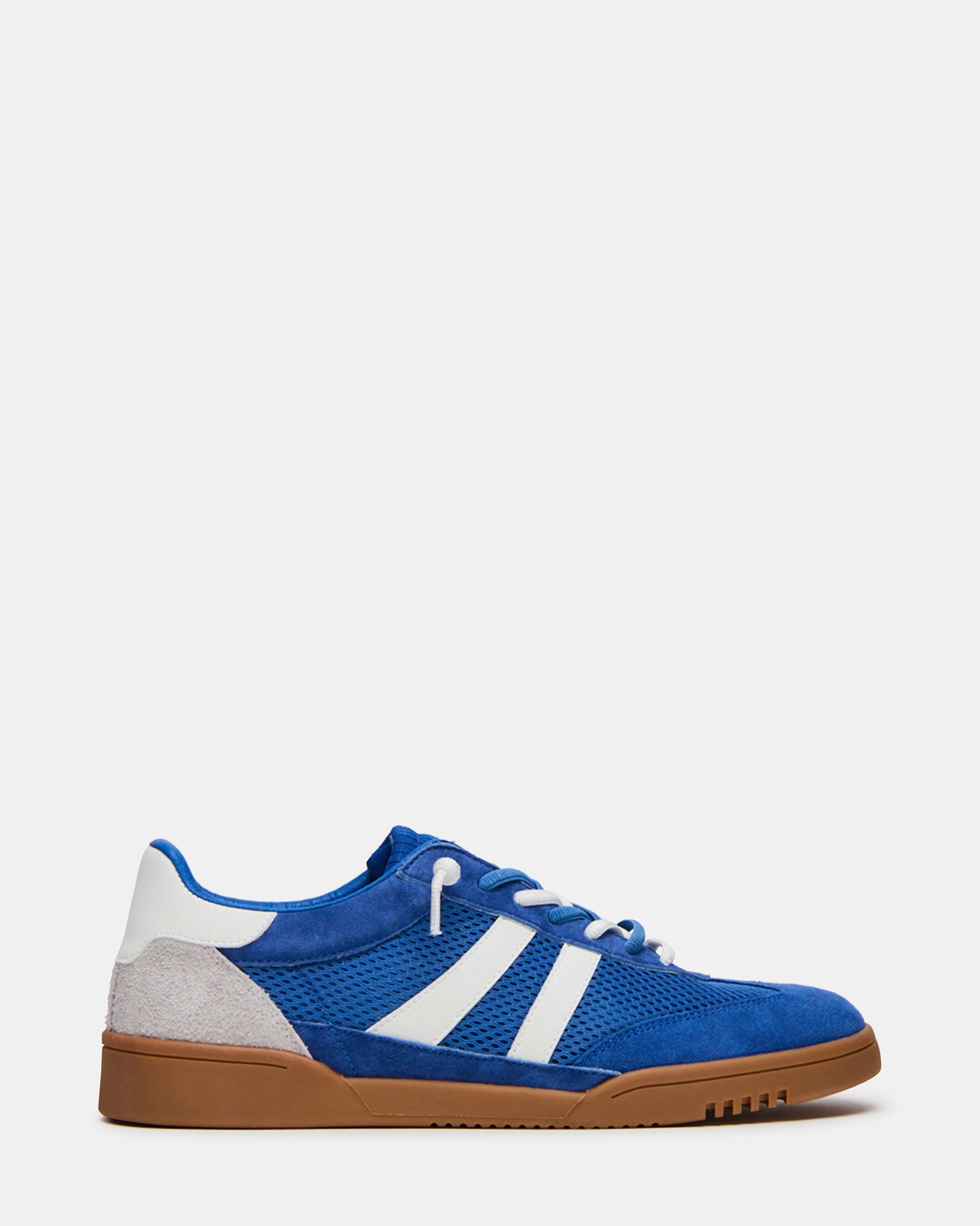 VIENTO low-top sneakers in blue and white, angled side view