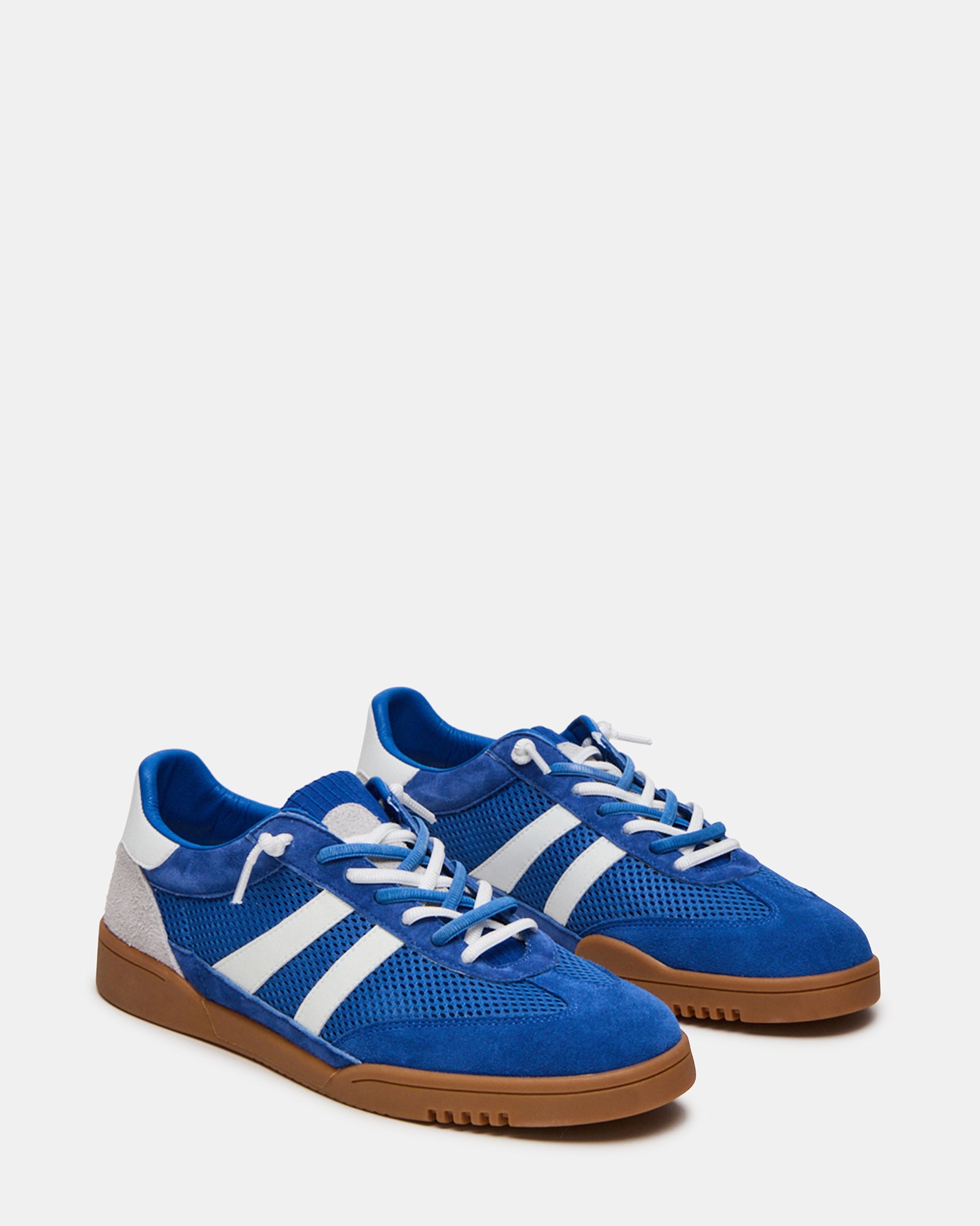 Close-up of the lace-up design and suede texture