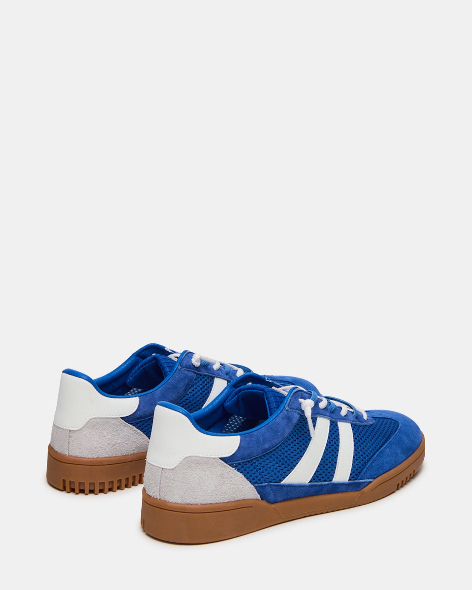 Close-up of the lace-up design and suede texture