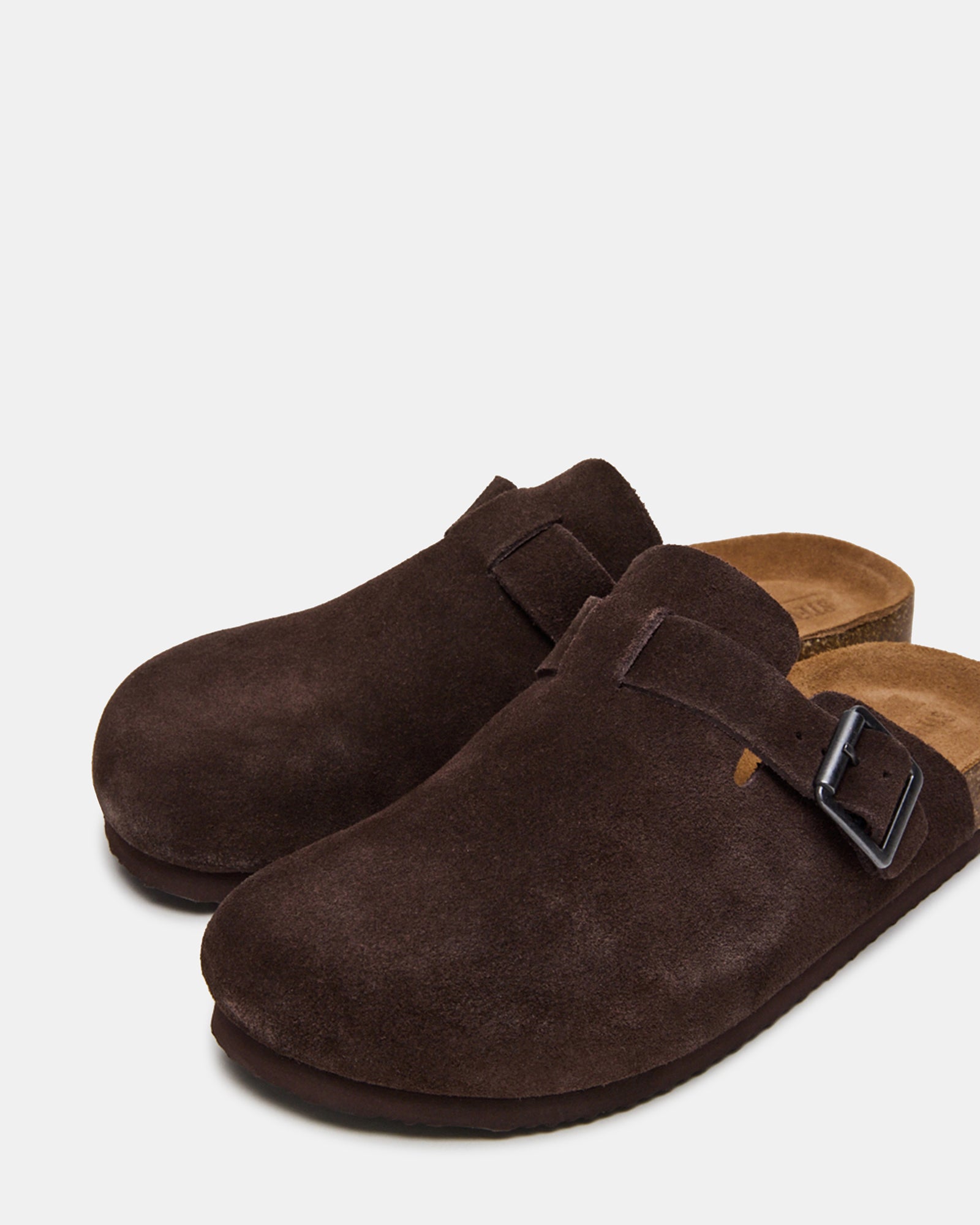 Side view of Wilderr mens slip-on shoes in chocolate brown suede, perfect for casual and dress occasions