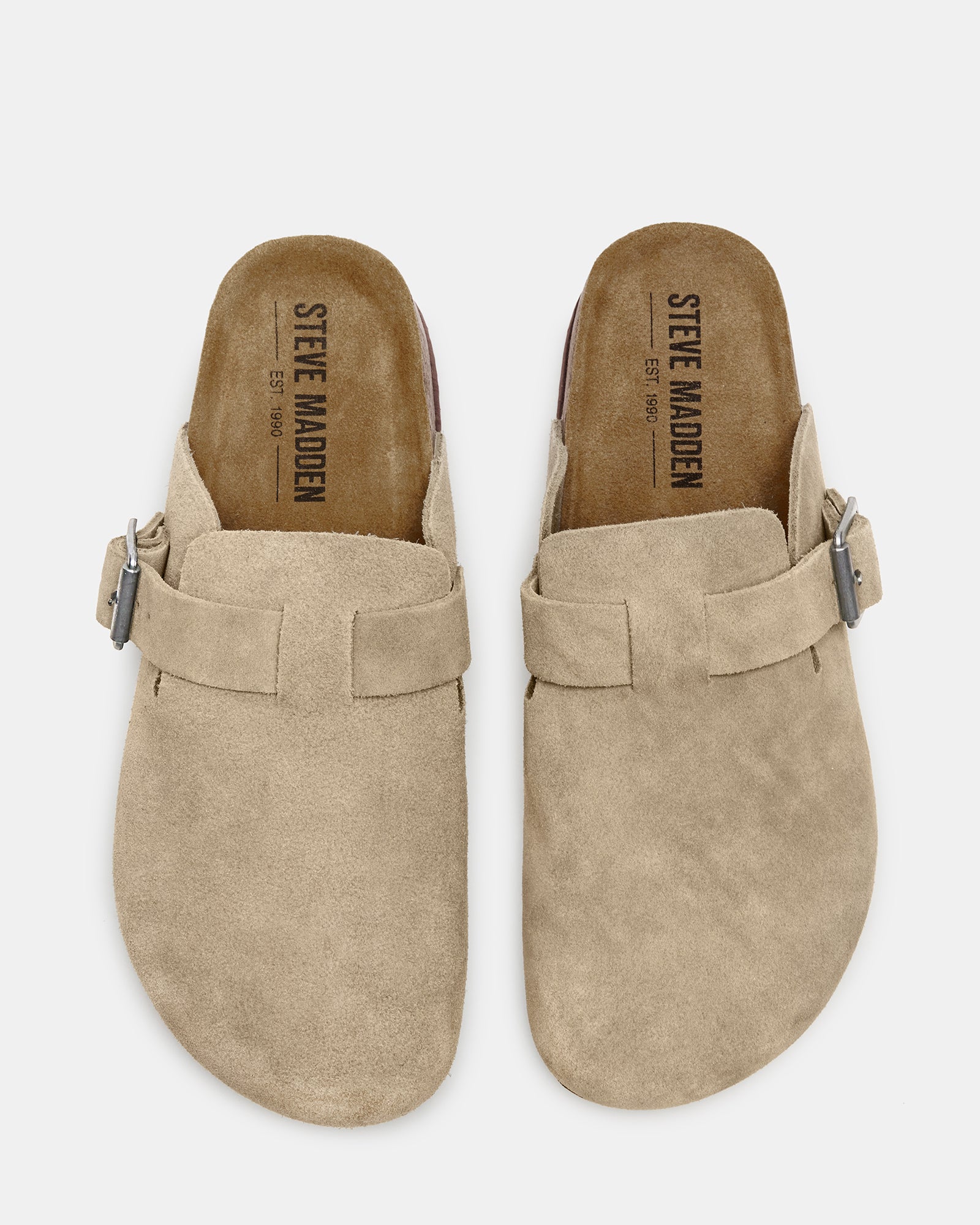 Top-down angle showing cushioned footbed and round toe design