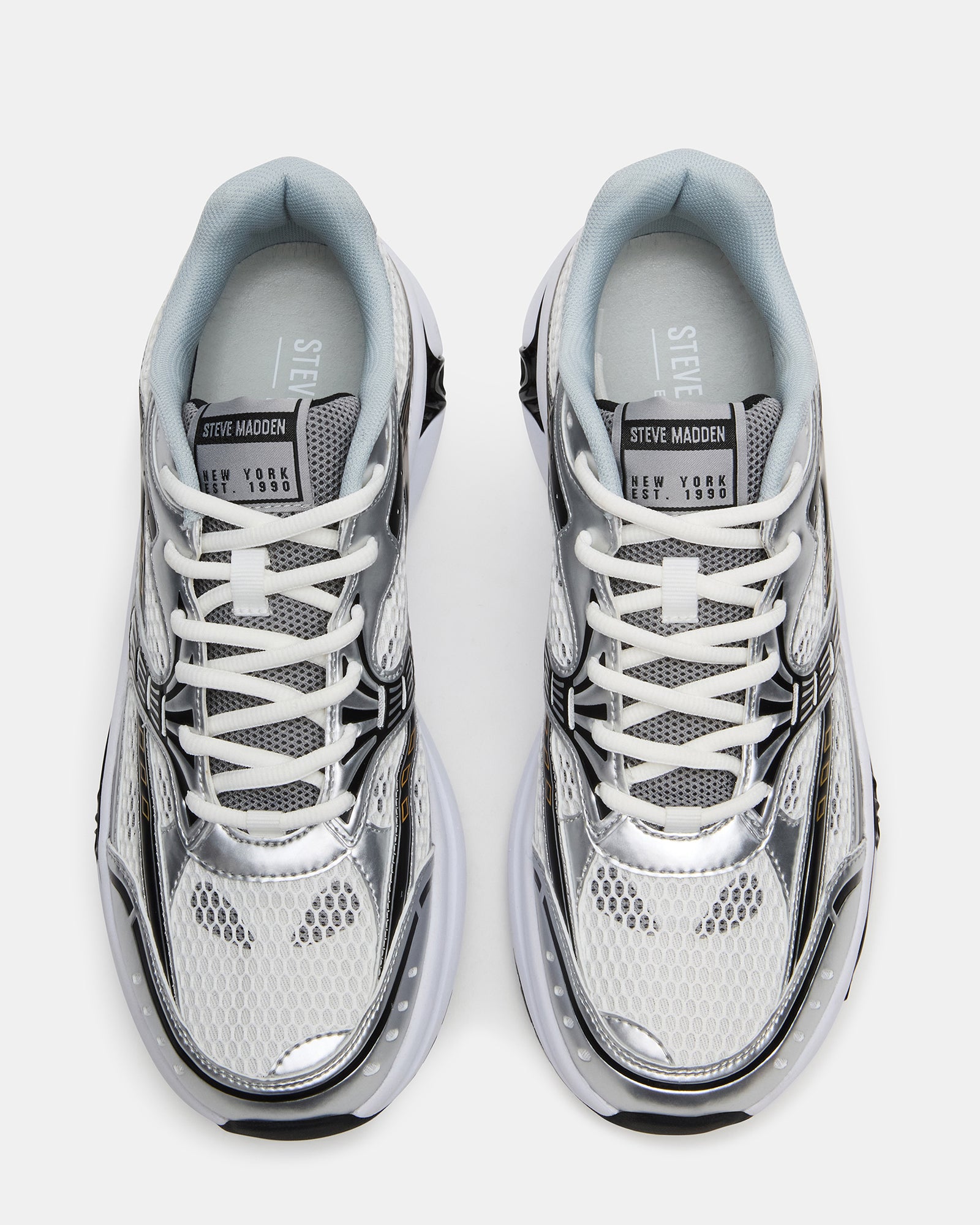 Close-up of lace-up detail and heel height of Yuval sneakers