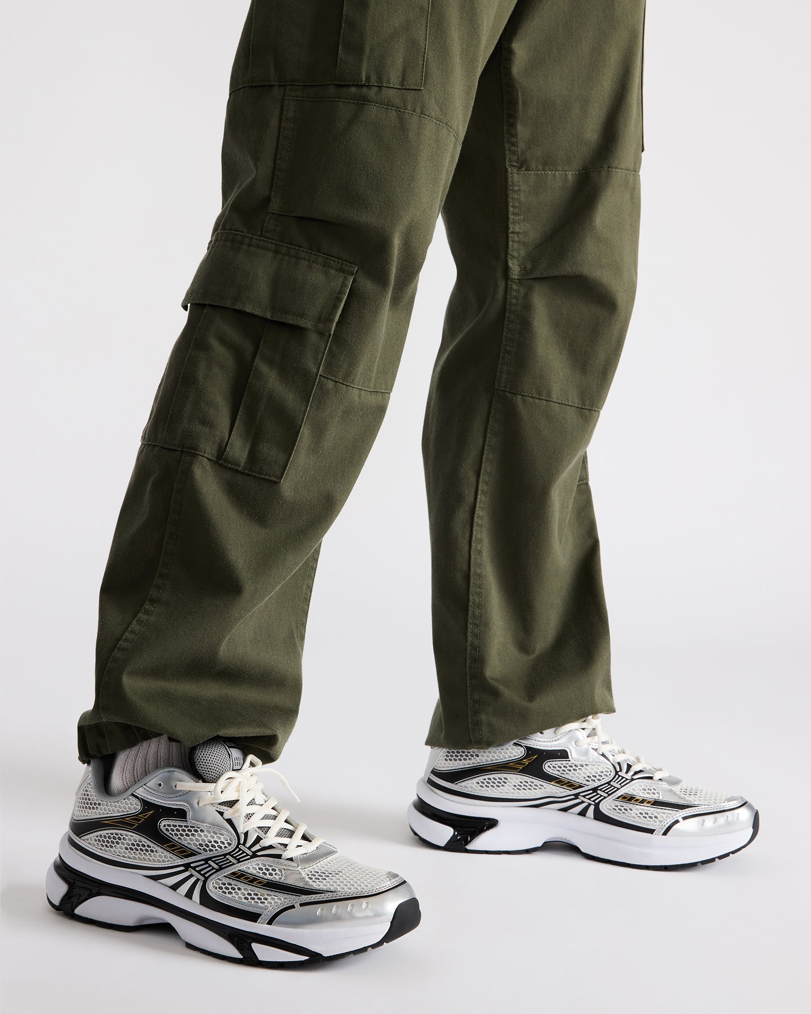 Close-up of lace-up detail and heel height of Yuval sneakers