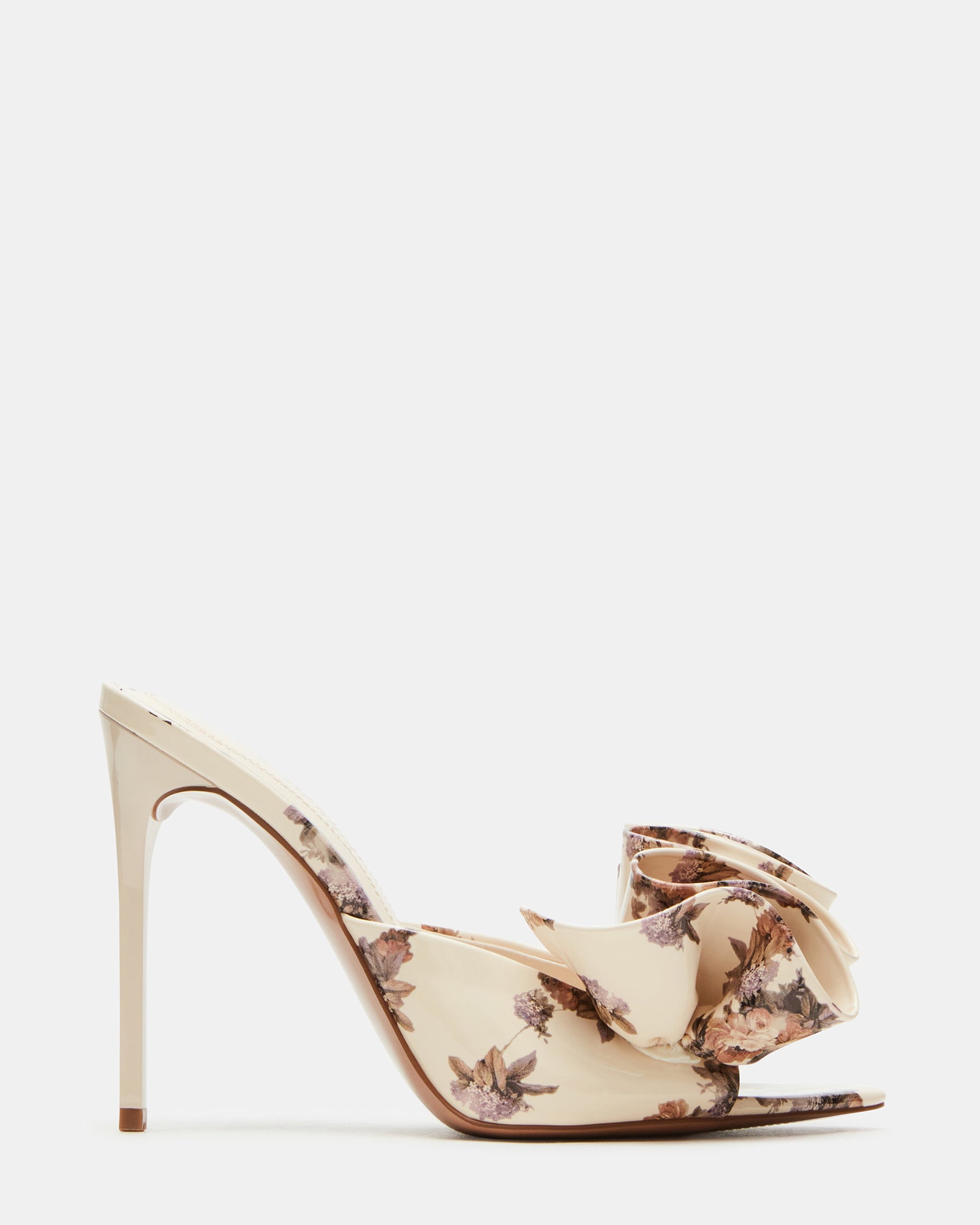 Close-up of Affinity Floral Multi heels showing pointed toe and sleek silhouette