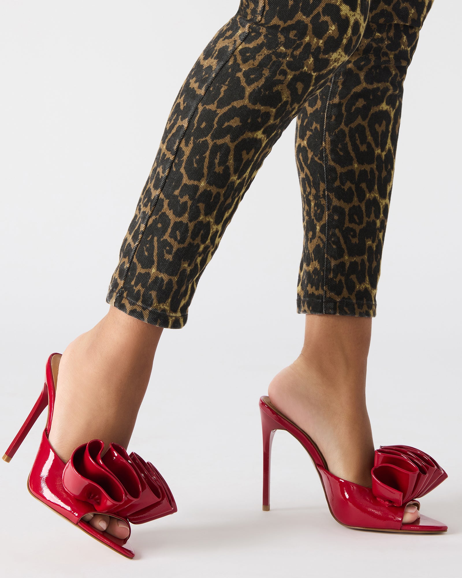 Front view of Affinité mule heels showcasing the pointed toe design