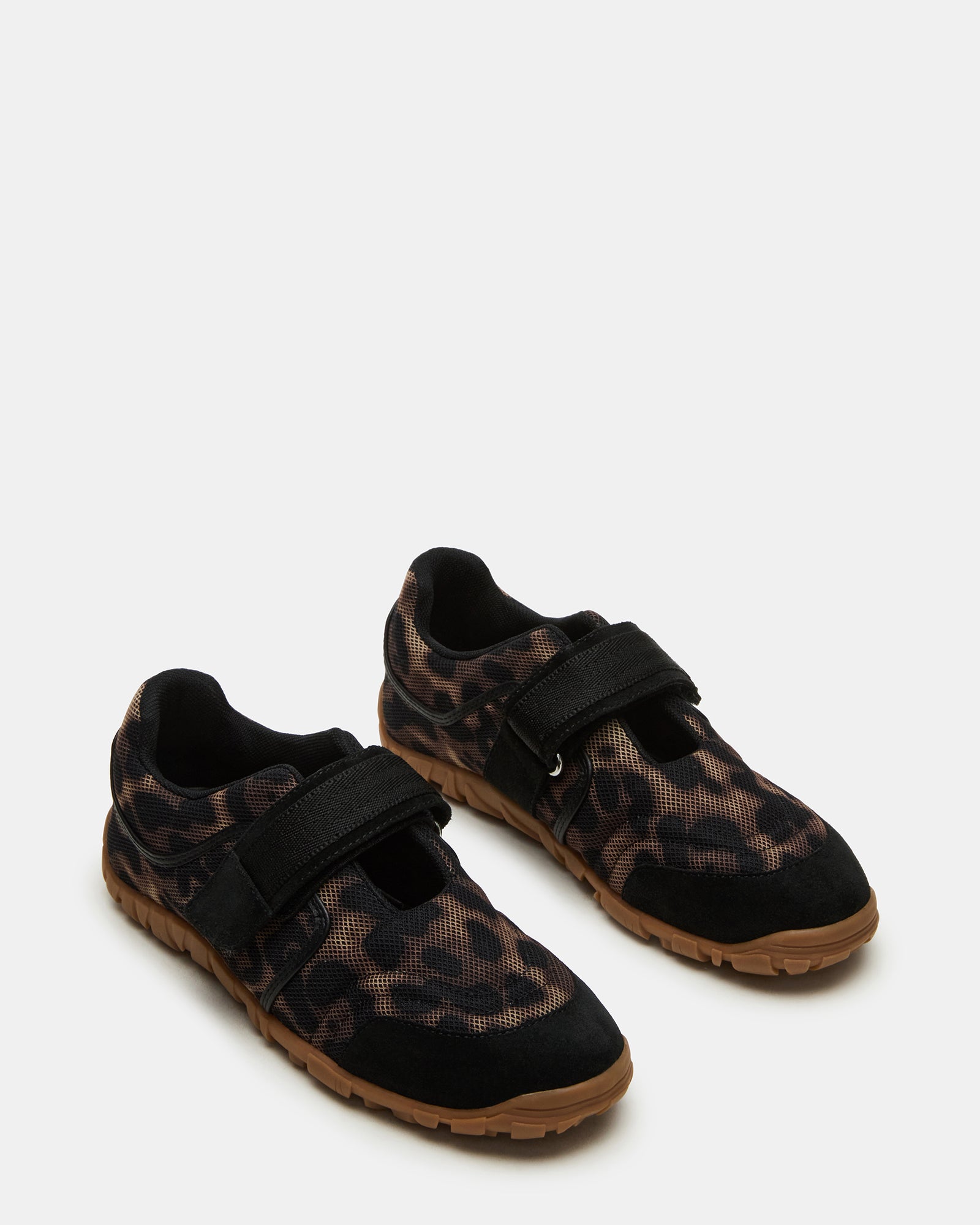 Close-up of comfortable shoes showing rounded toe and soft lining