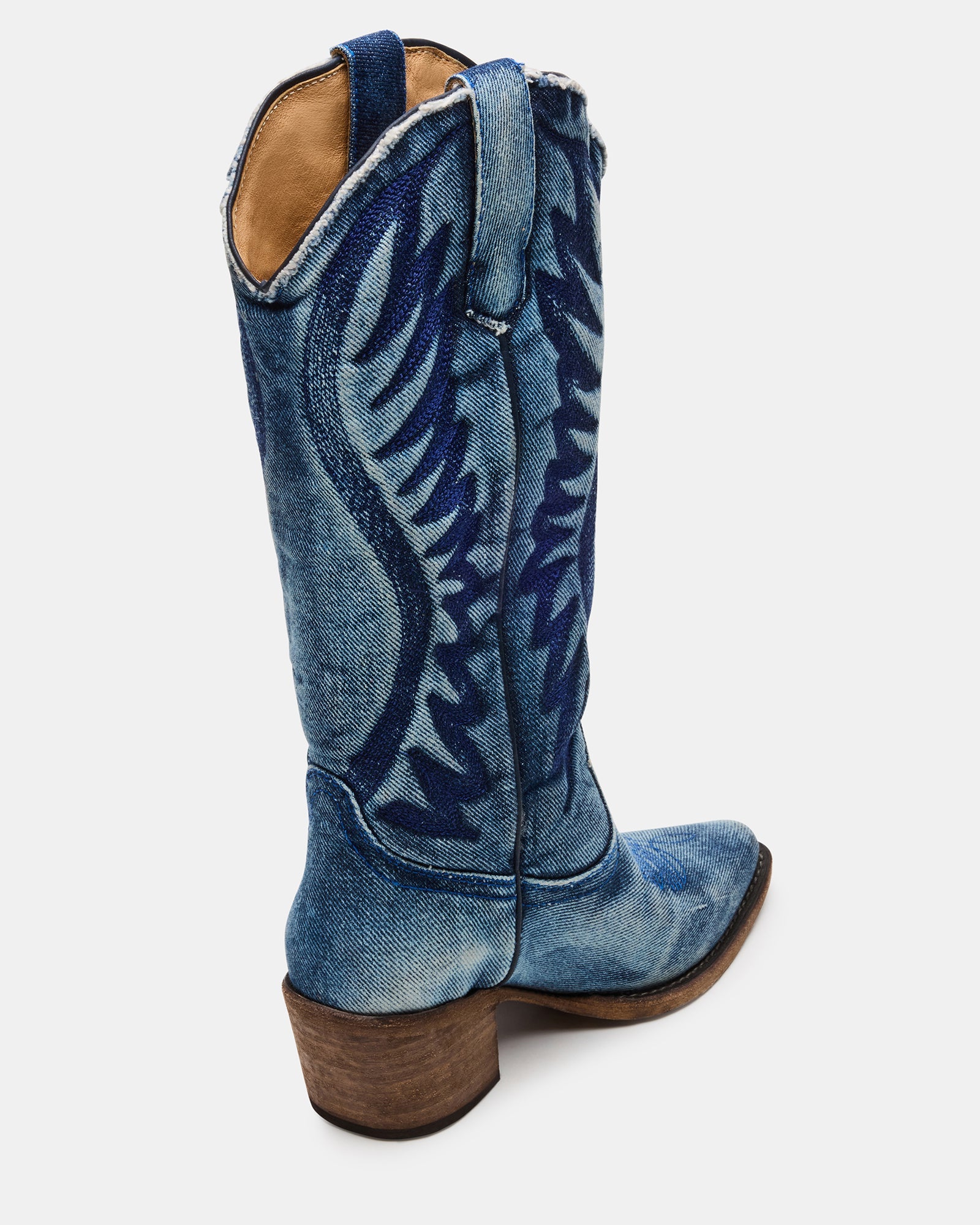 Close-up of pointed toe detailing on Albany cowboy boots