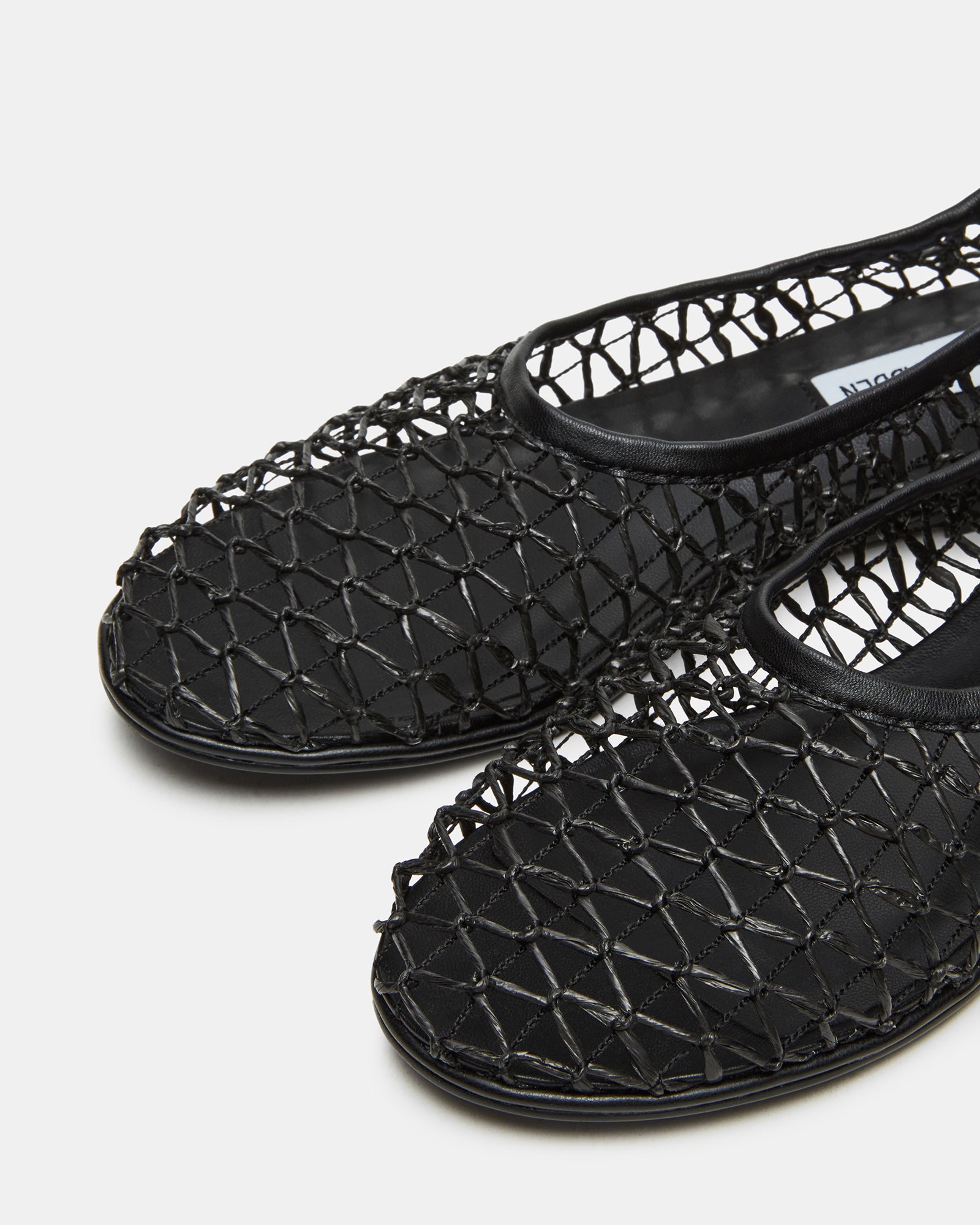 Close-up of the synthetic sole and heel of ballet ballerina flats