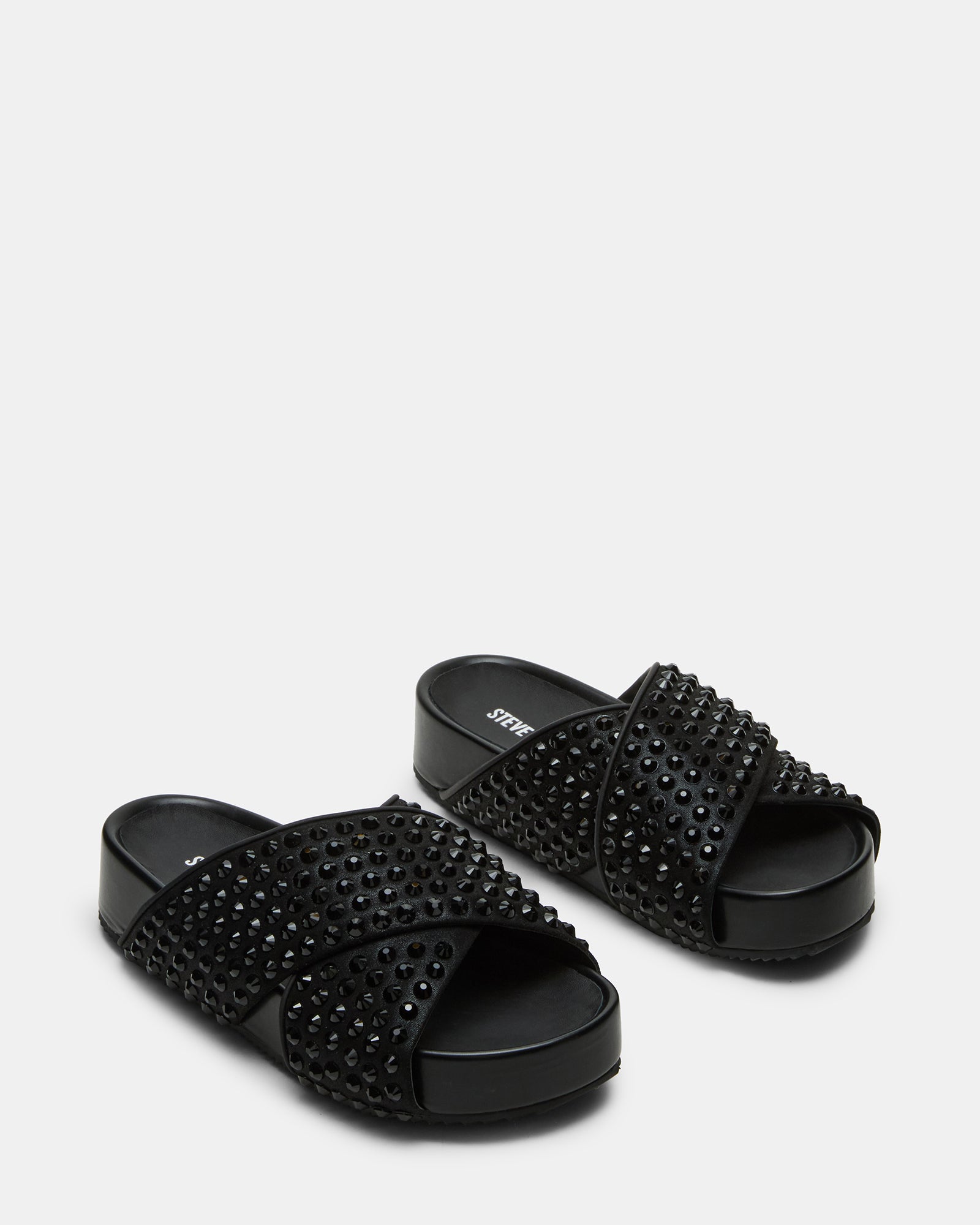 Close-up of the textile upper and leather lining of comfort sandals for women