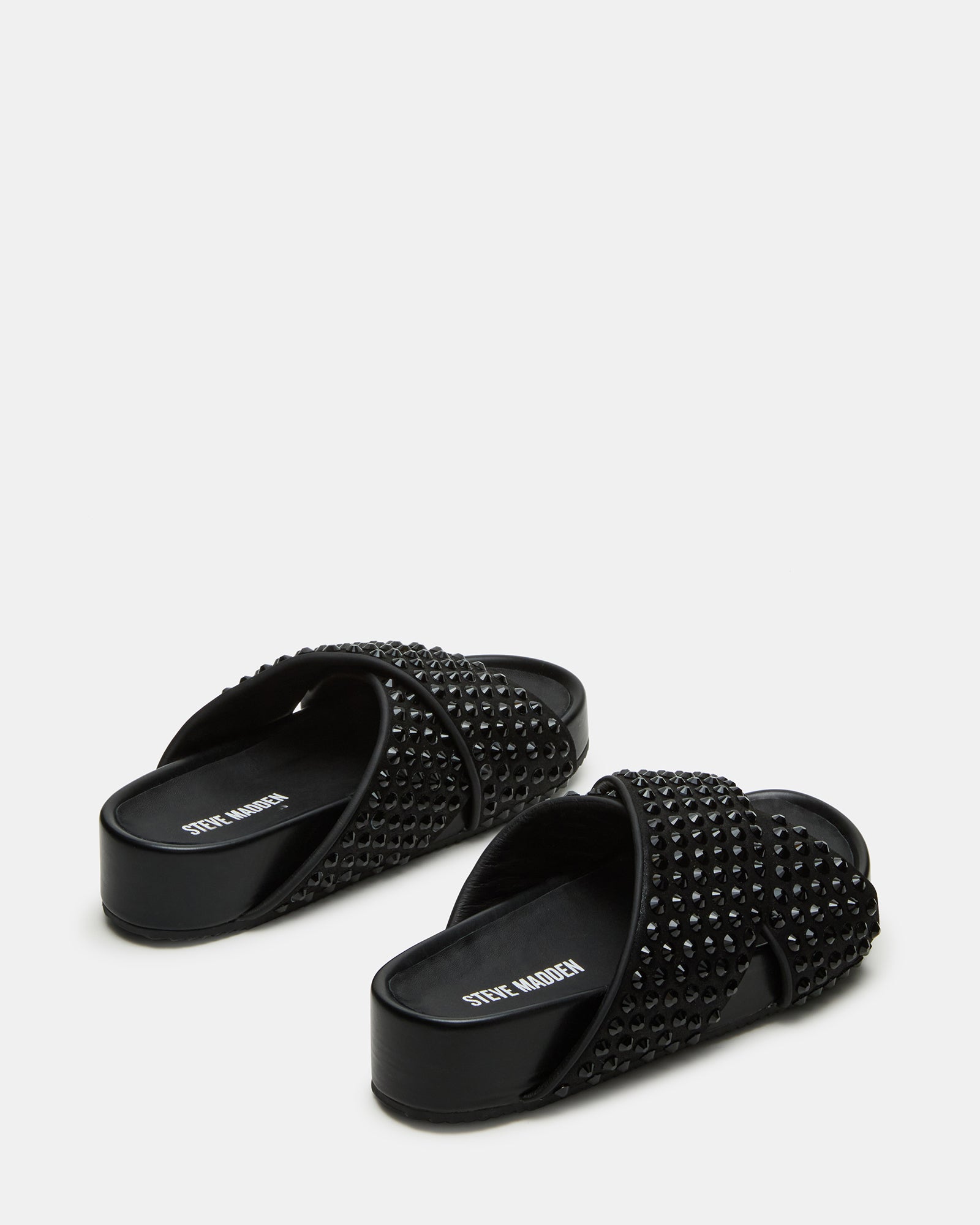 Close-up of the textile upper and leather lining of comfort sandals for women