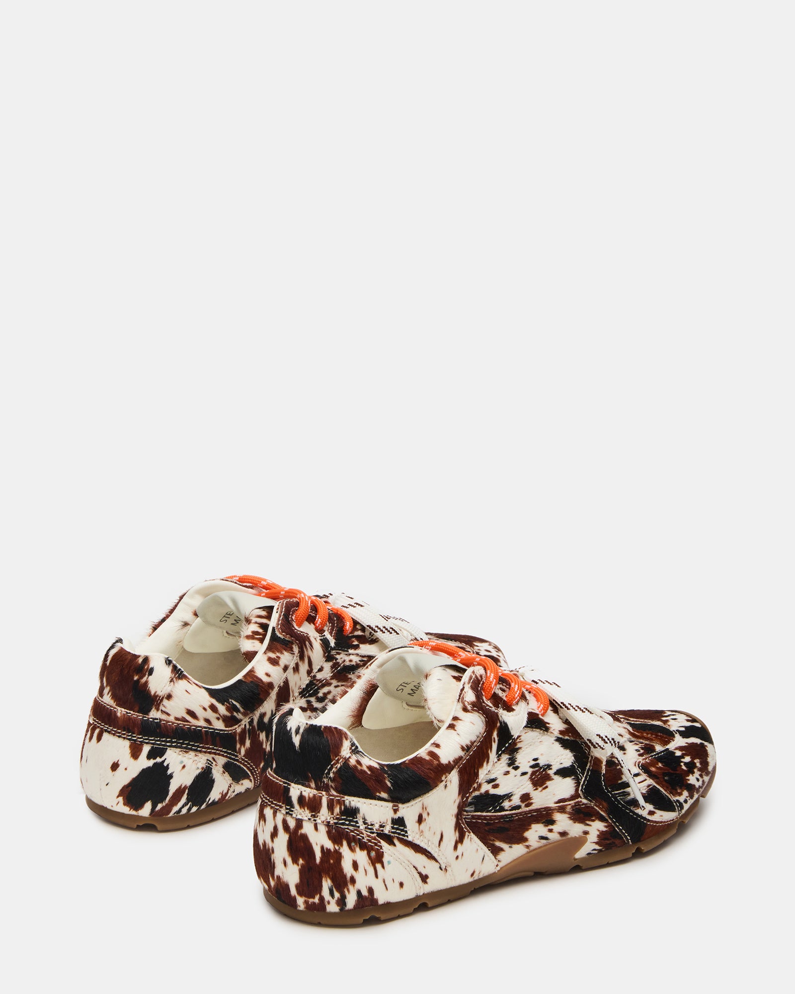 Top angle of the AZIEL Brown Leather Sneakers highlighting the laces.