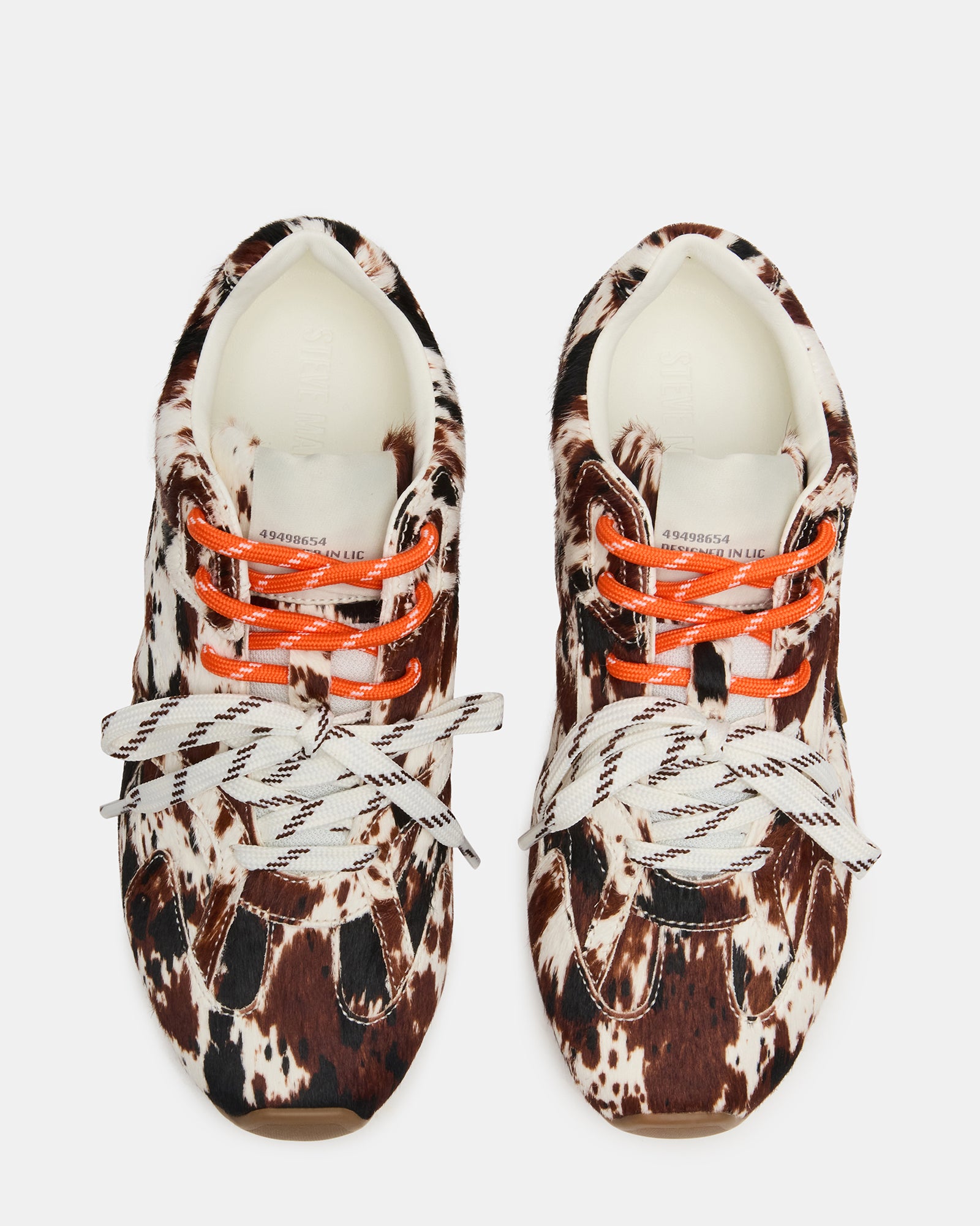 Side view of AZIEL Brown Leather Sneakers showcasing the design.