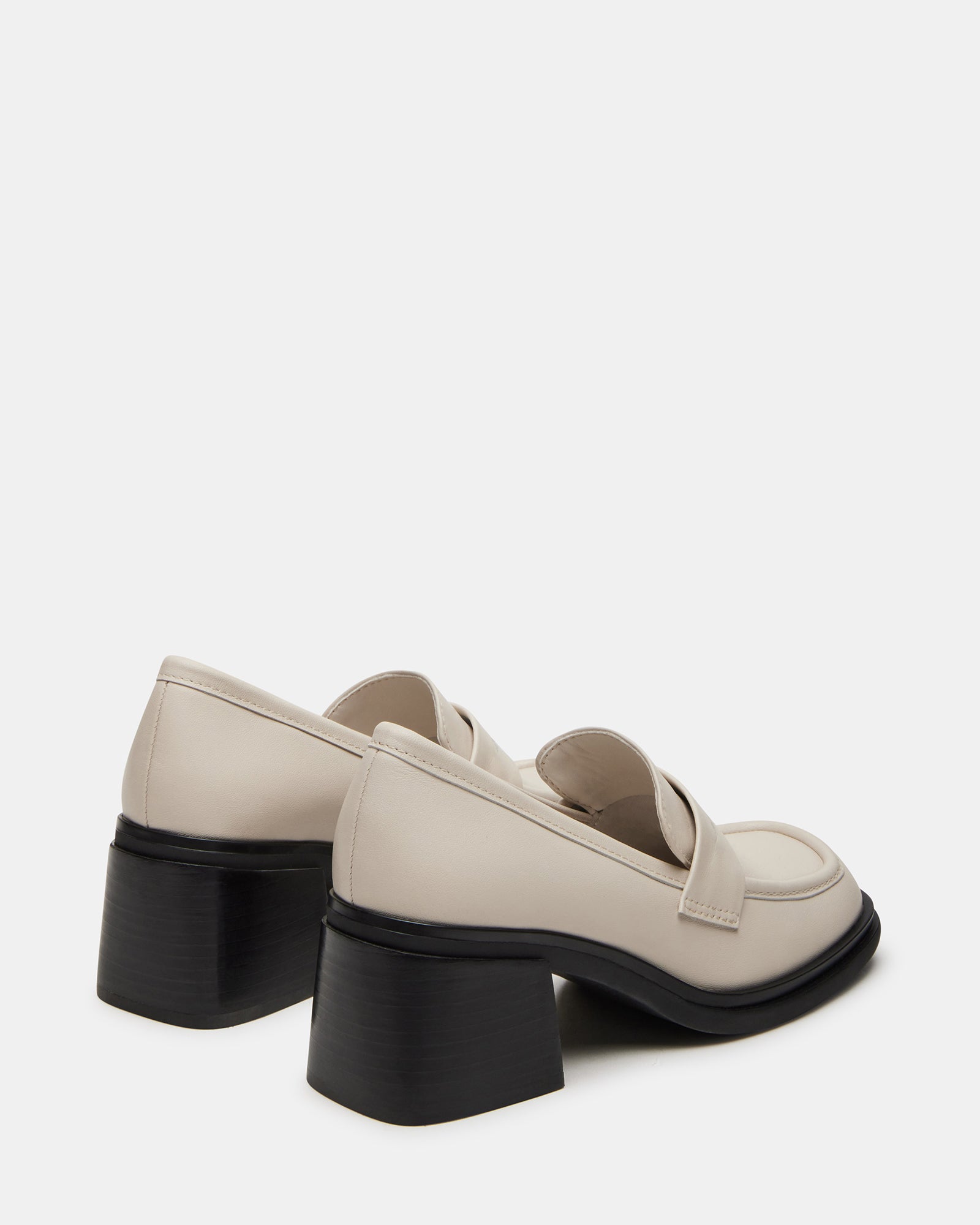 Close-up of the square toe design on BAXTER loafers made from premium leather