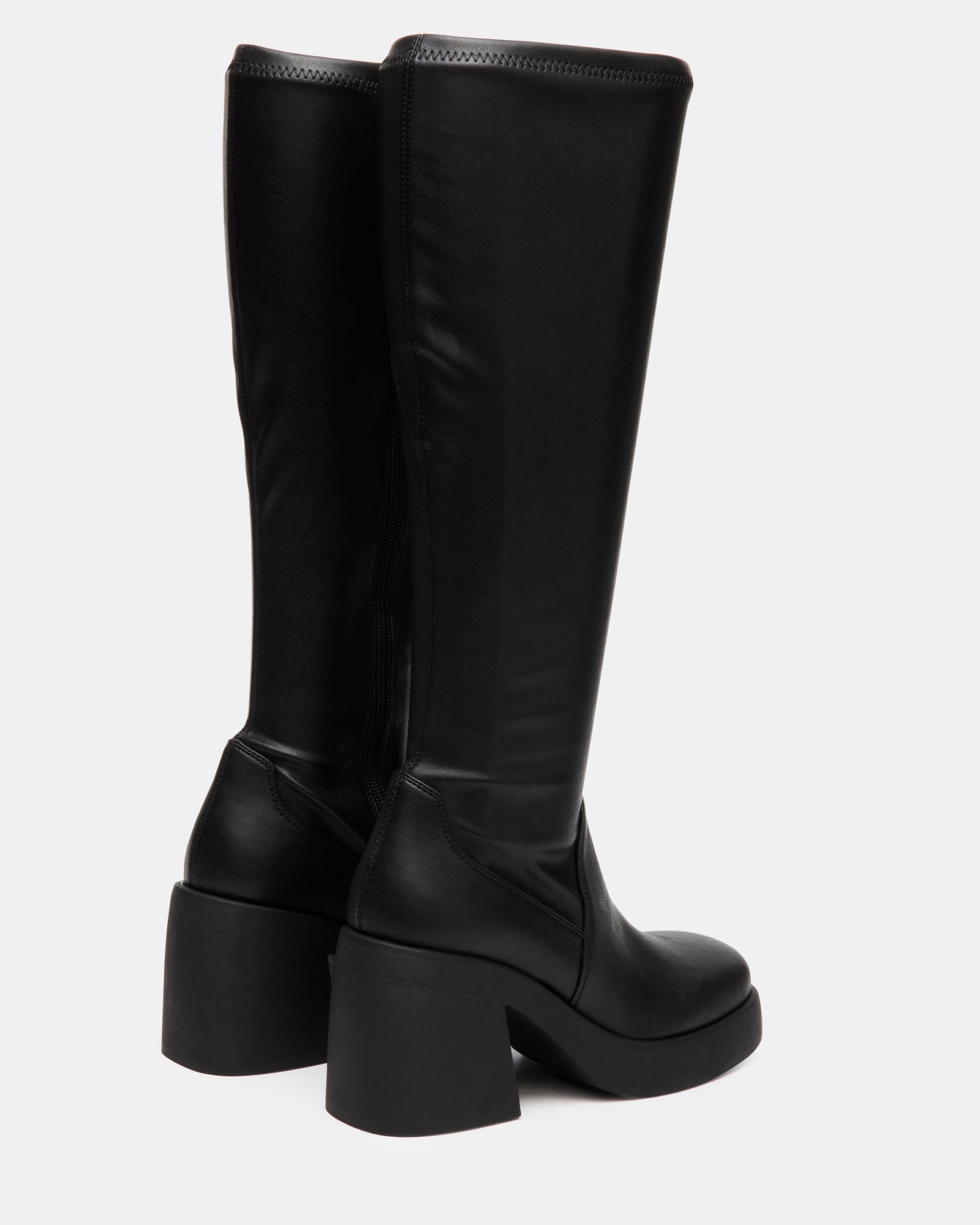 Close-up of the square toe and block heel of the Berkleigh boots