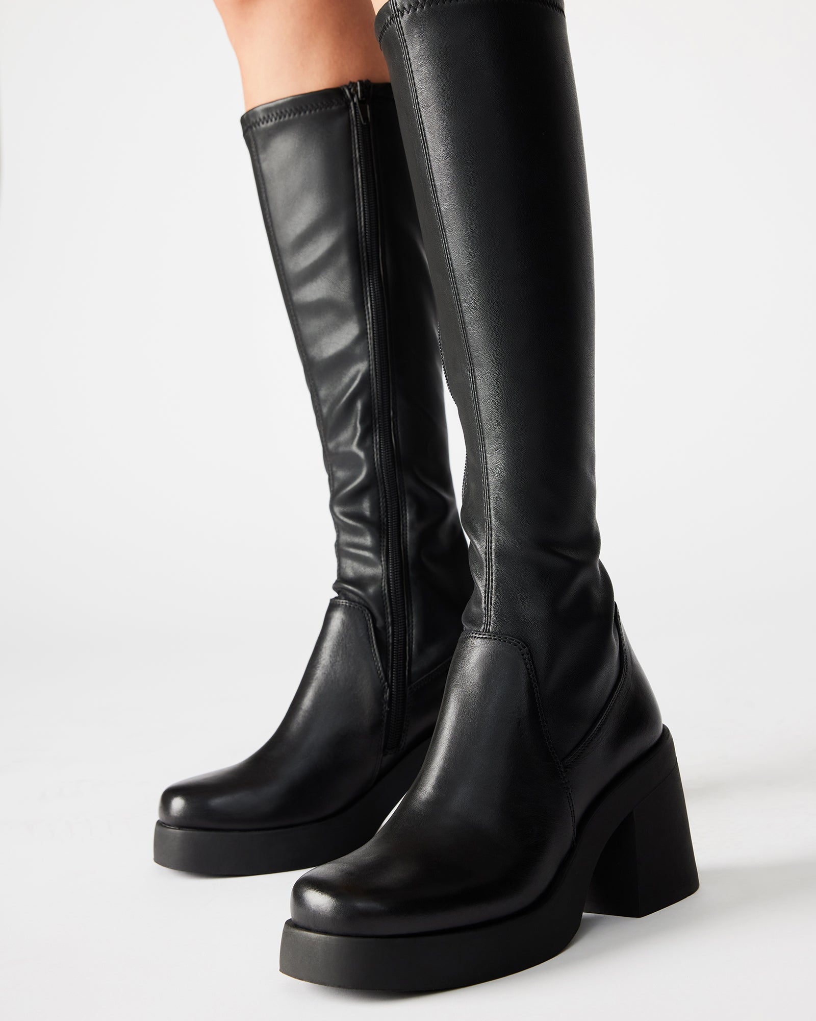 Side view of Berkleigh knee high boots showing zipper detail