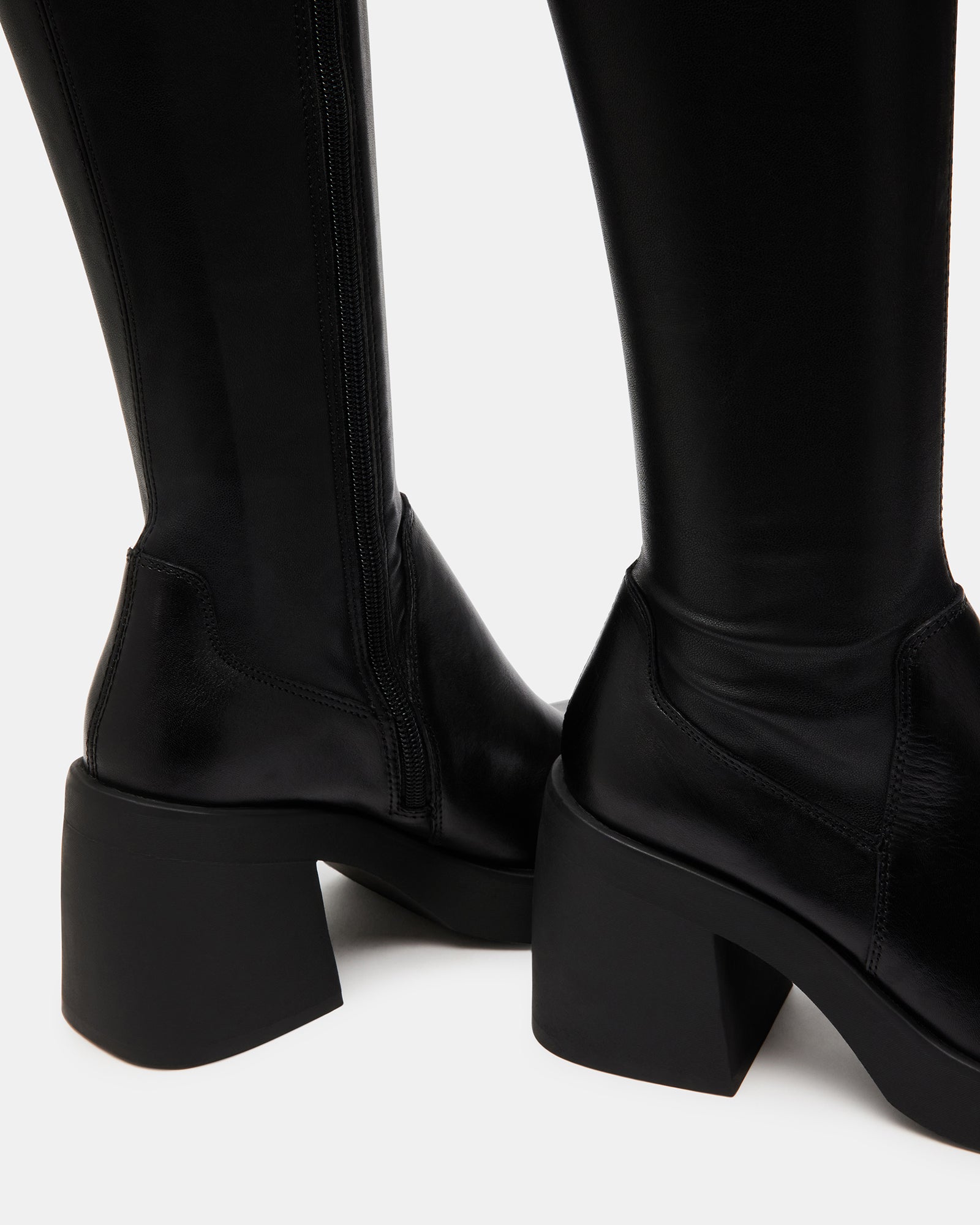 Side view of Berkleigh knee high boots showing zipper detail