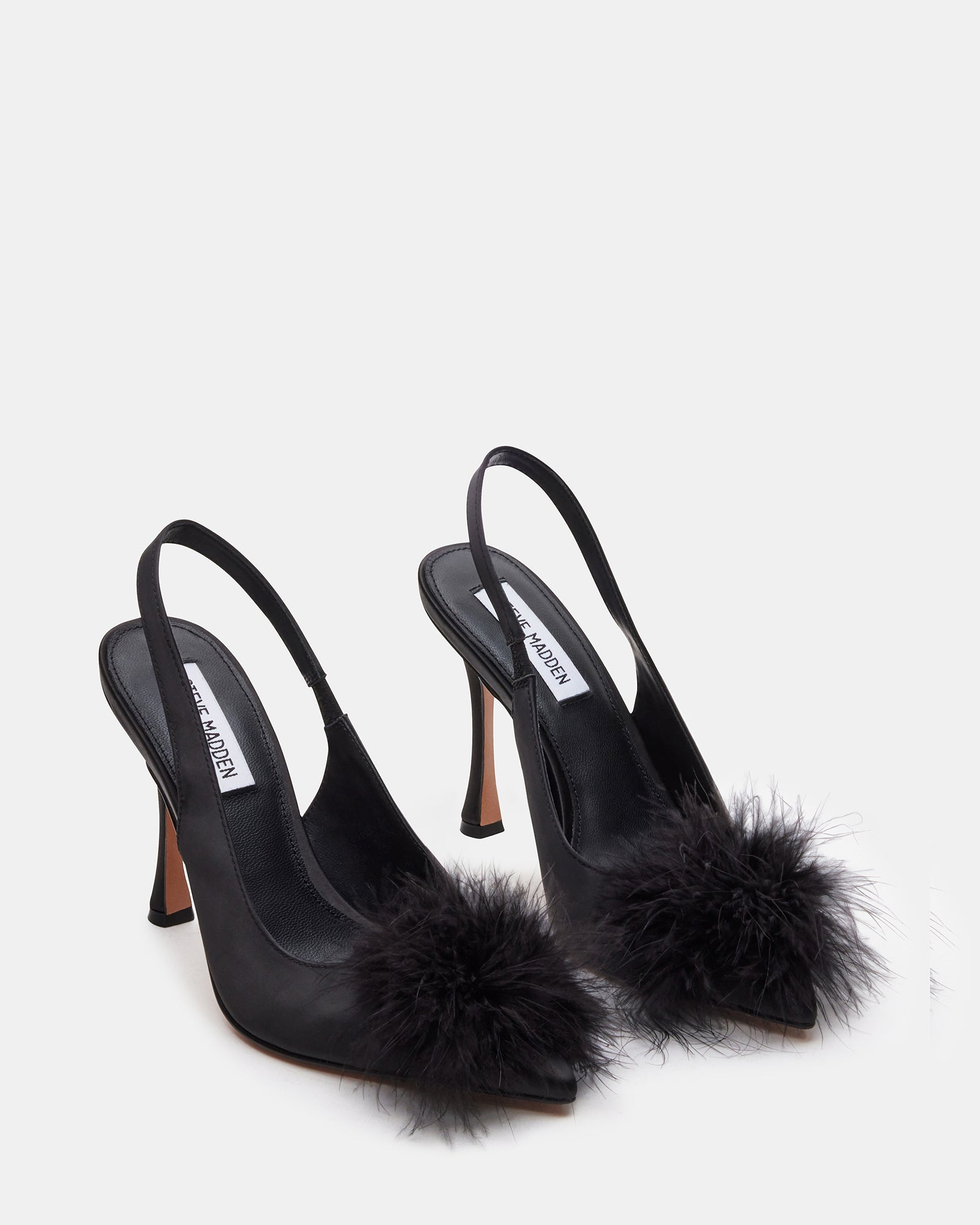 Front view showcasing pointed toe and elegant design of the heels