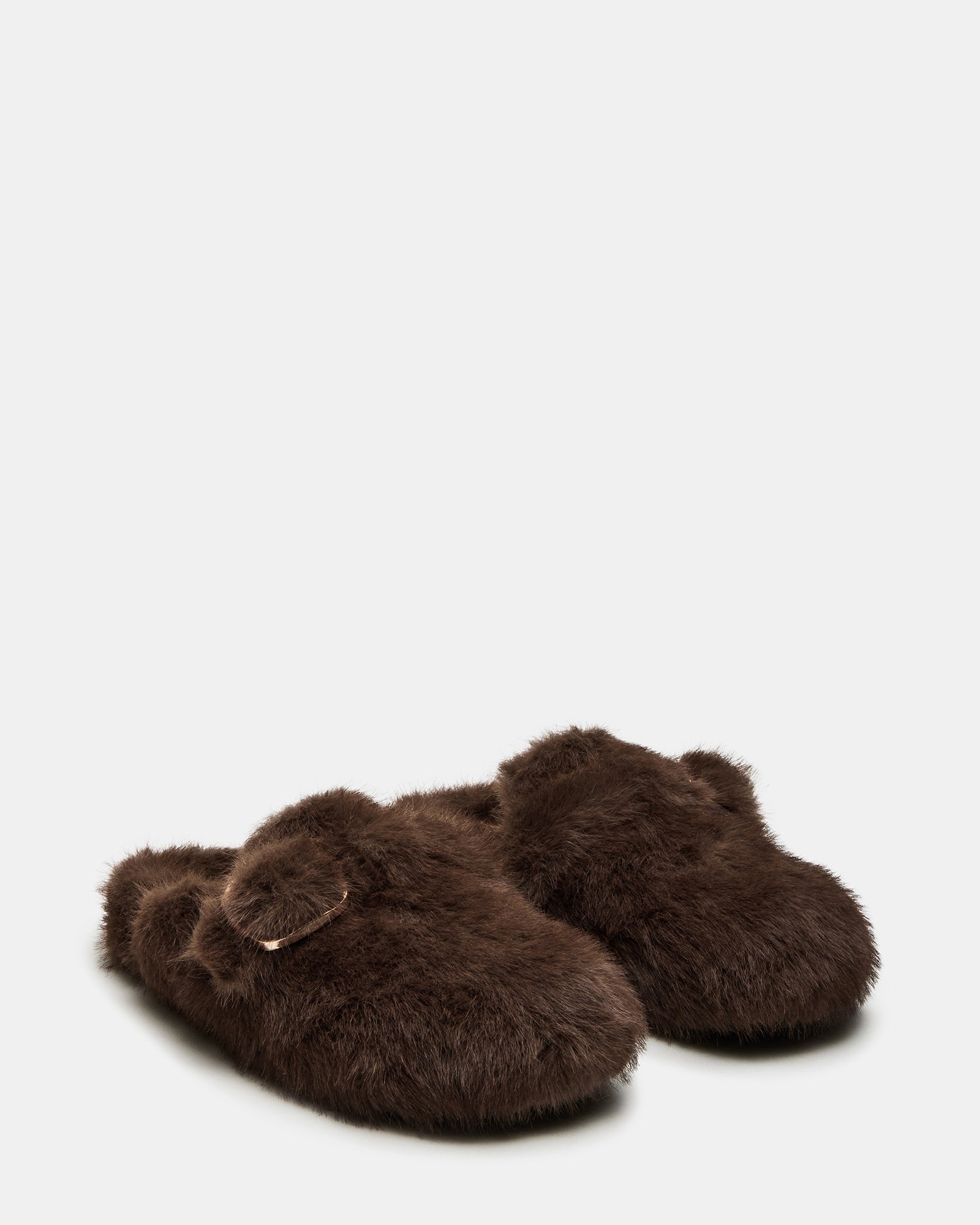 Side view of the buckle detail on Bohan Brown slip-on shoes