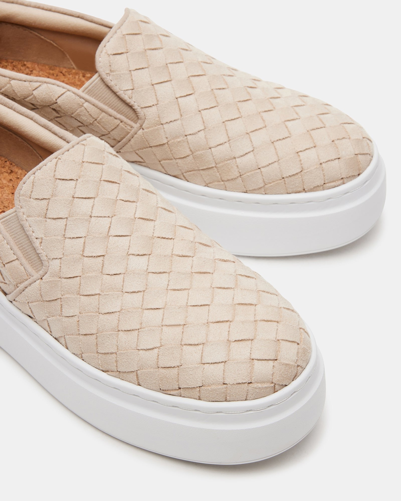 Elevate Taupe Platform Sneakers worn with stylish outfit in a park.