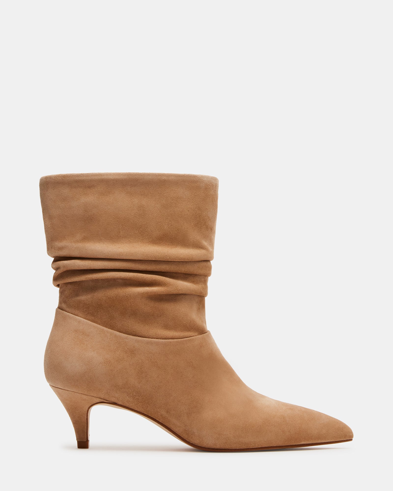 Close-up of Brinwood women's ankle boots showcasing the scrunched shaft.